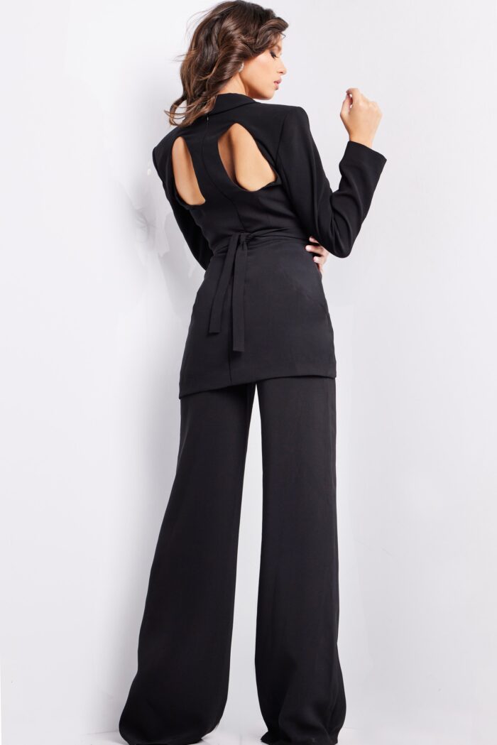 Pant Suit Two Piece Long Formal Pant Suit Black