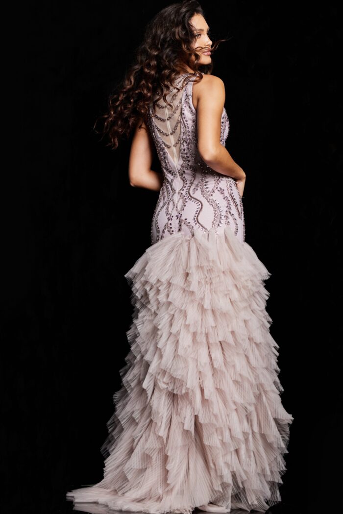 Formal Dresses Long Formal Beaded Mermaid Evening Dress Mauve
