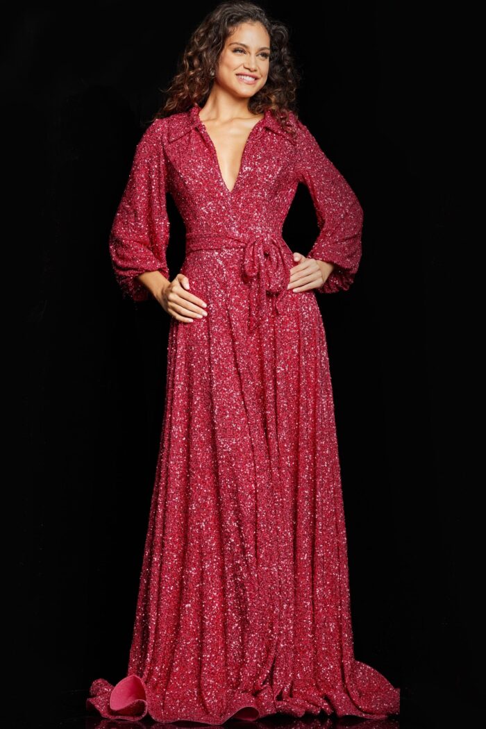 Formal Dresses Long Sequin Formal Evening Dress Raspberry