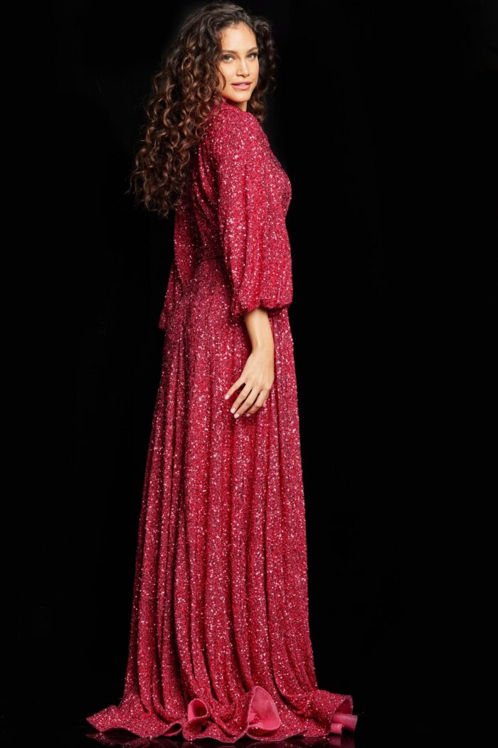 Formal Dresses Long Sequin Formal Evening Dress Raspberry