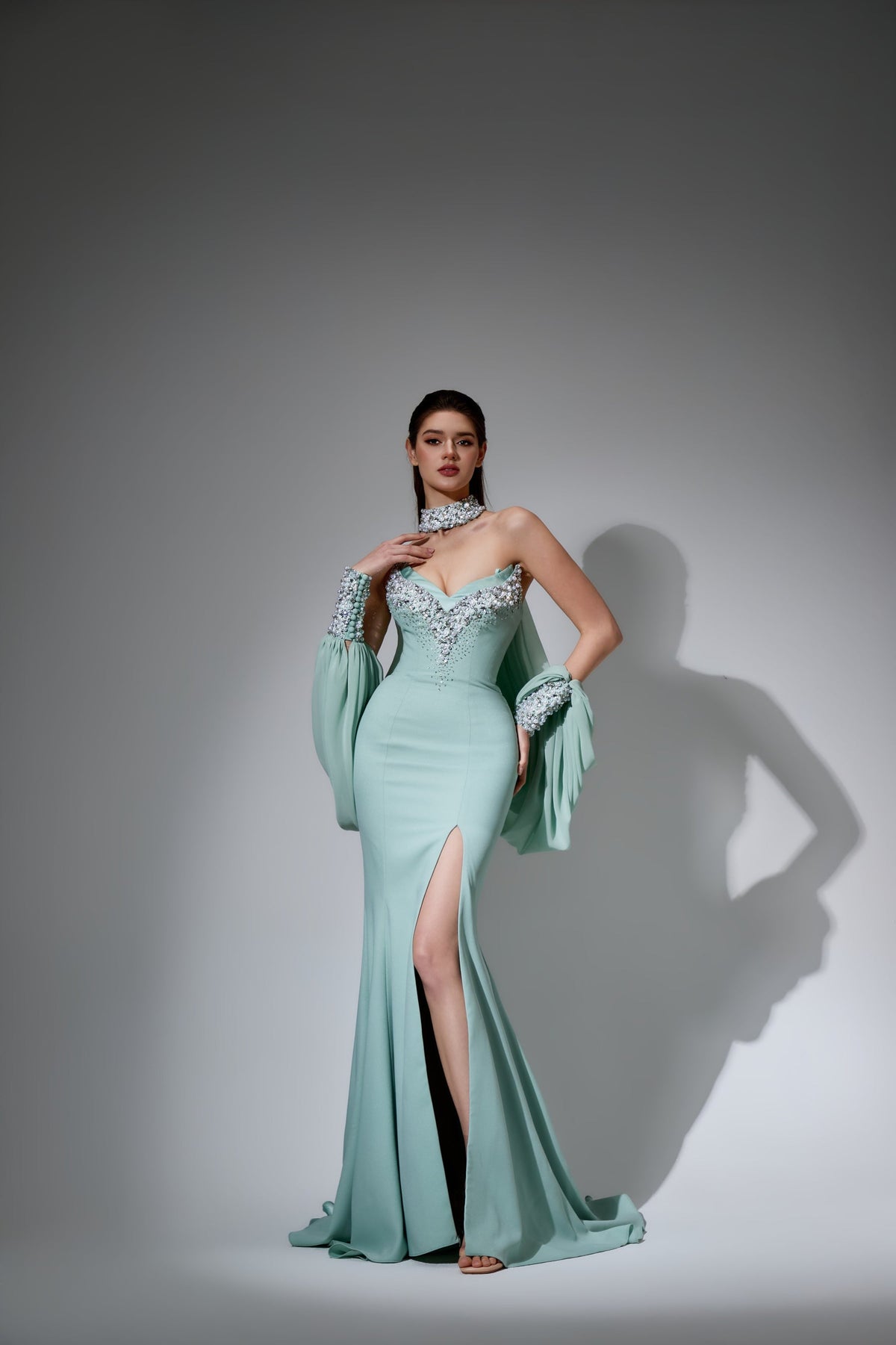 Sweetheart Floor-Length with Train Chiffon Prom Mermaid Trumpet Pre Order