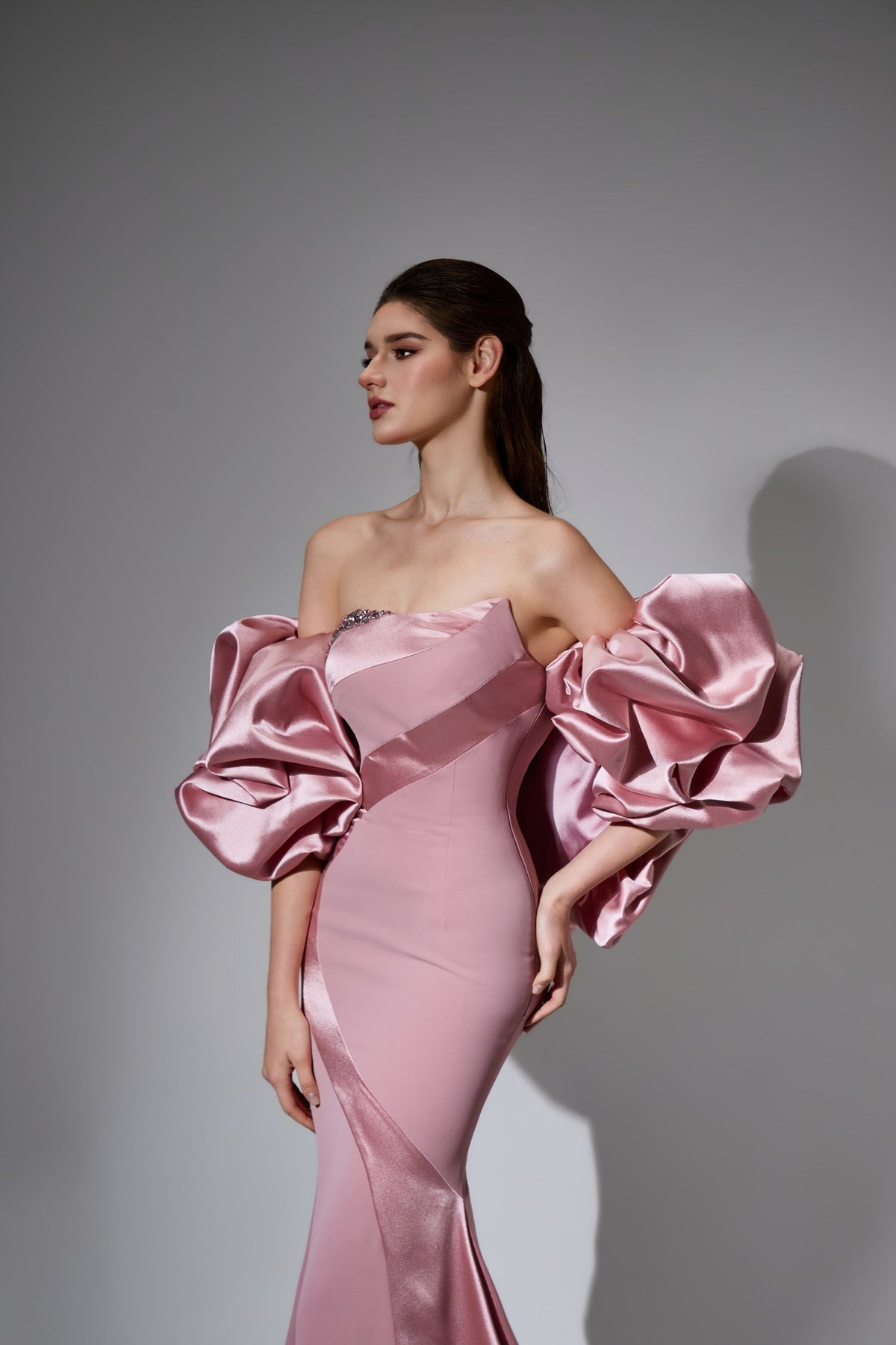 One-Shoulder Floor-Length Satin Prom Mermaid Trumpet Pre Order