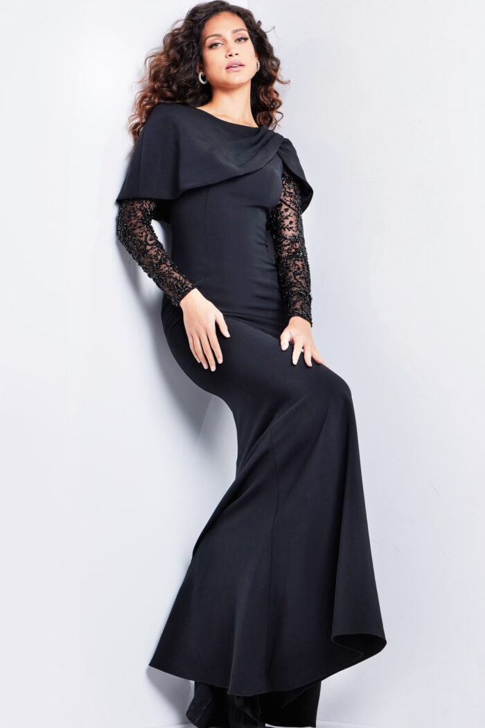 Formal Dresses Long Fitted Mermaid Sequin Formal Dress Black