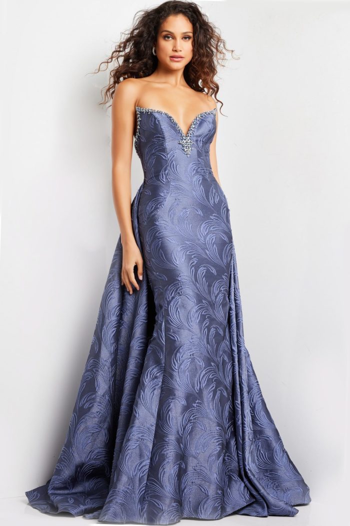 Formal Dresses Long Printed Formal Mermaid Evening Dress Grey/Blue