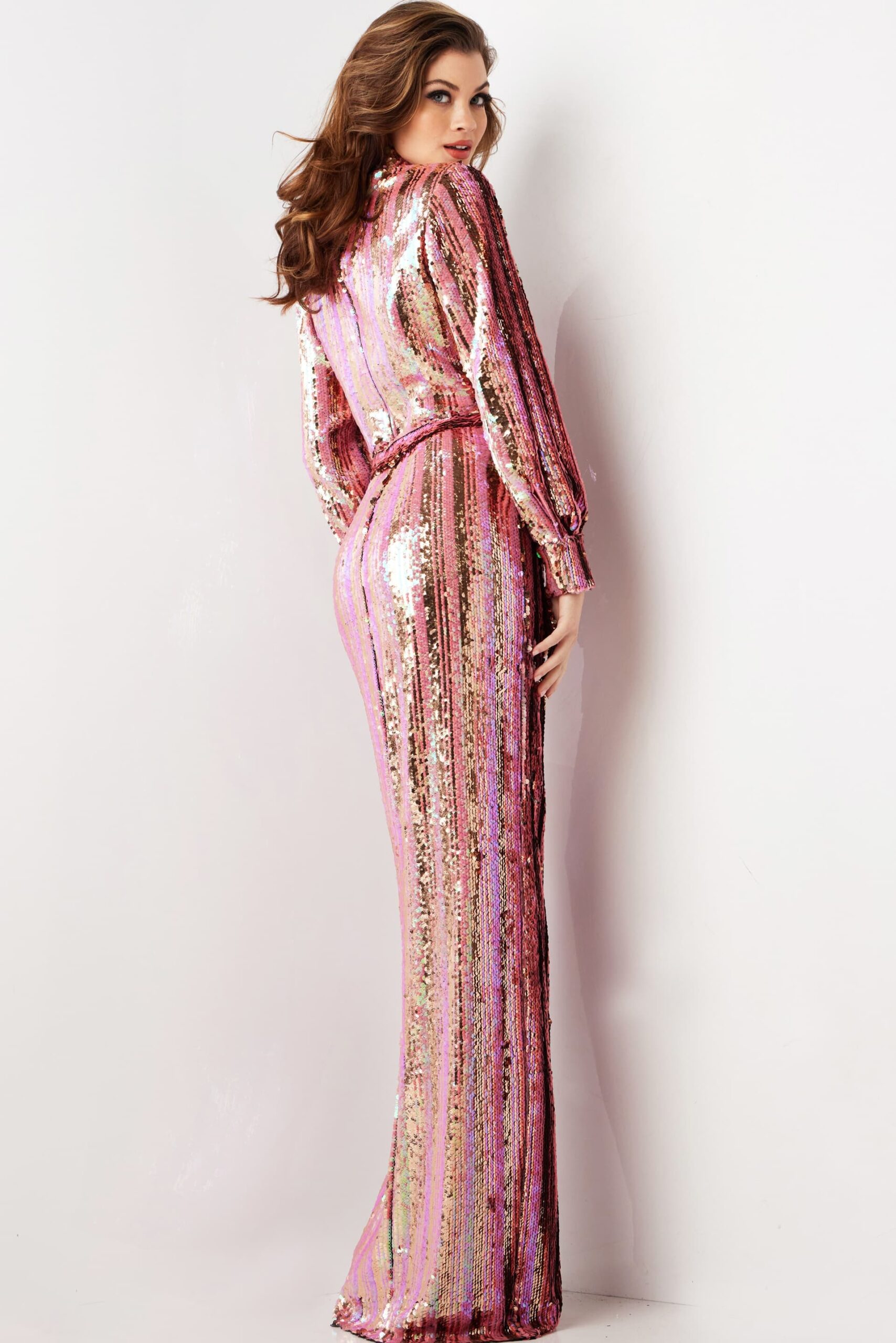Formal Dresses Sequin Long Sleeve Formal Evening Dress Multi