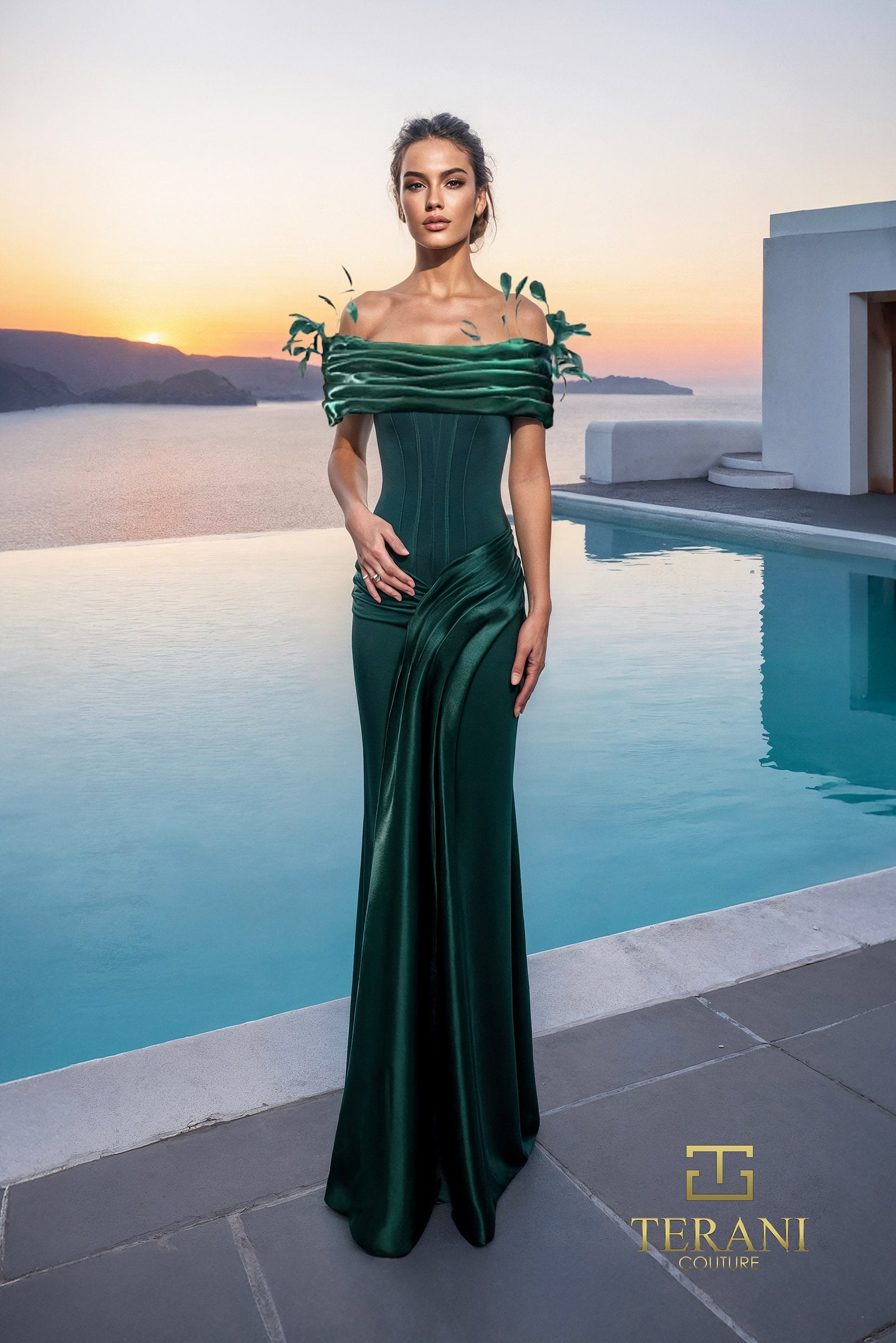 Formal Dresses Mother of the Bride Mermaid Long Formal Dress Hunter-Crepe-261E6235-Corset