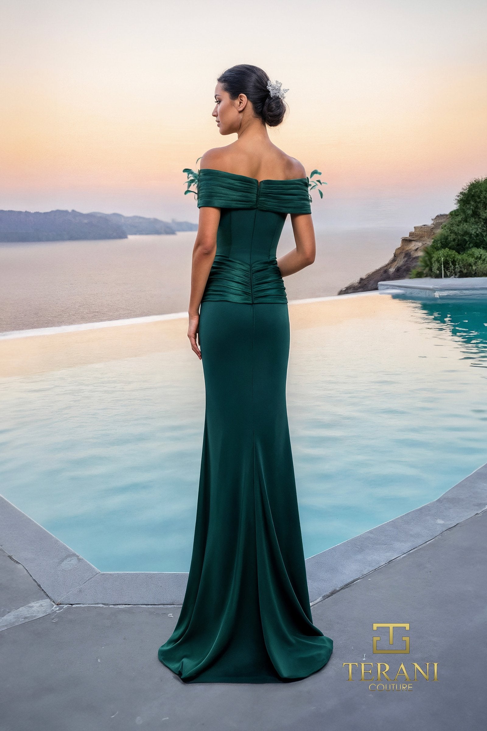 Formal Dresses Mother of the Bride Mermaid Long Formal Dress Hunter-Crepe-261E6235-Corset