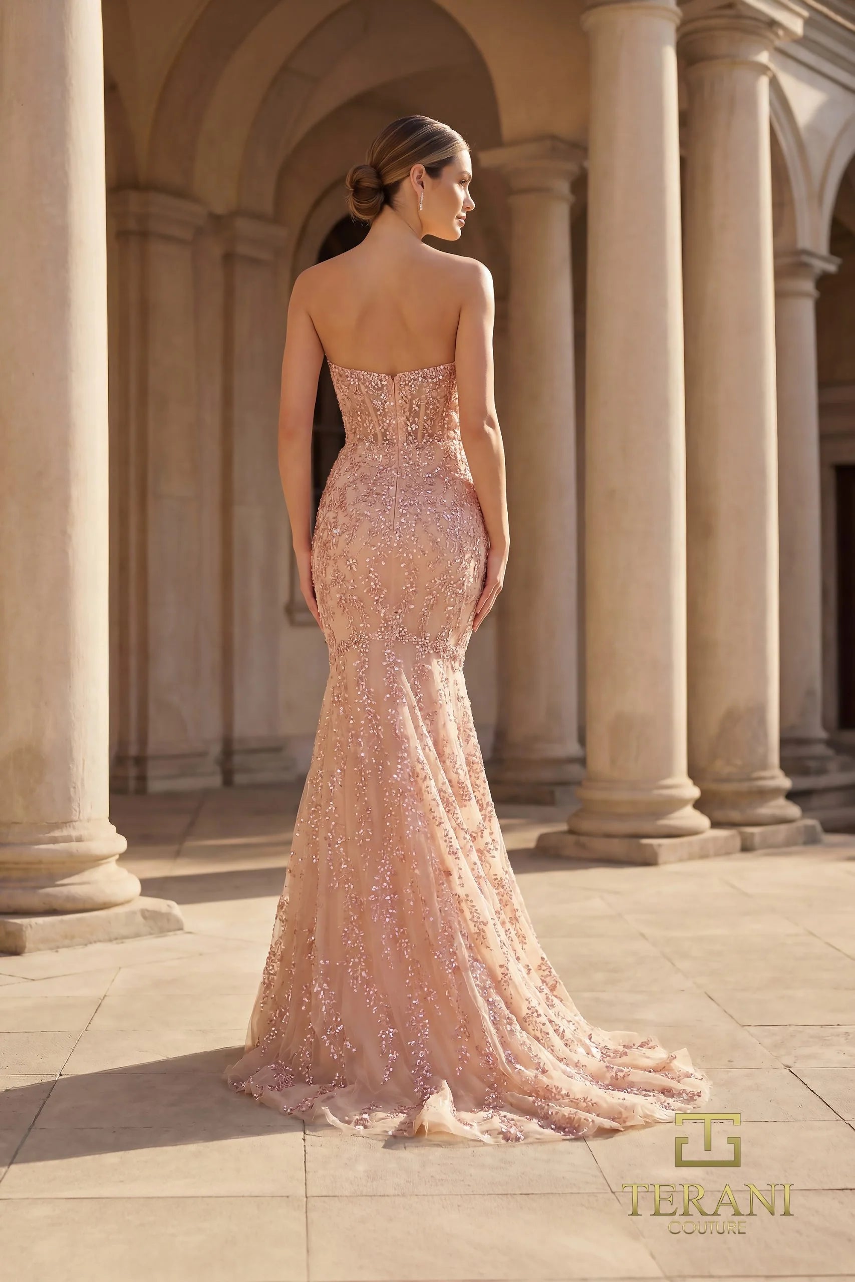 Prom Dresses Long Formal Beaded Mermaid Prom Dress Blush-Tulle-261GL6001-Beaded