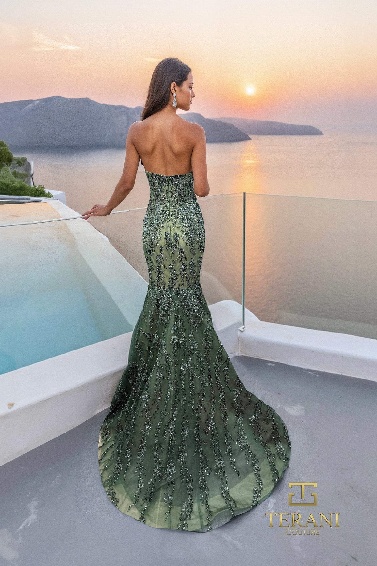 Prom Dresses Long Formal Beaded Mermaid Prom Dress Emerald-Tulle-261GL6001-Beaded