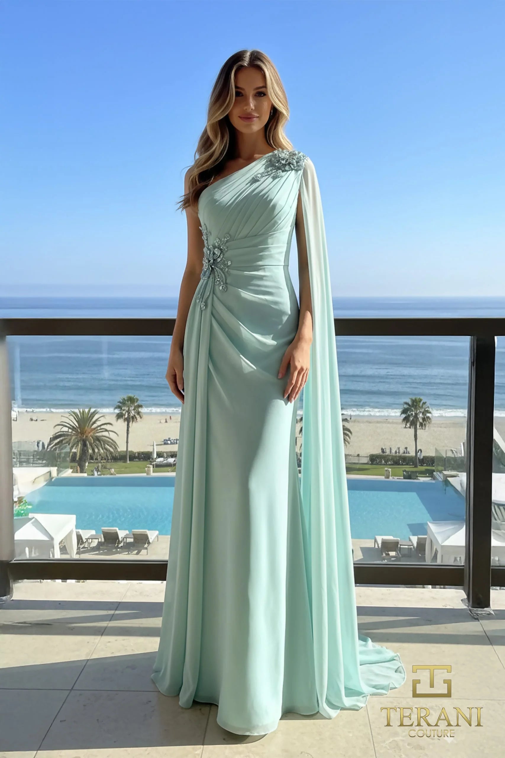 Formal Dresses Long Beaded Evening Formal Dress Aquanet-Chiffon-261E6205-Cape