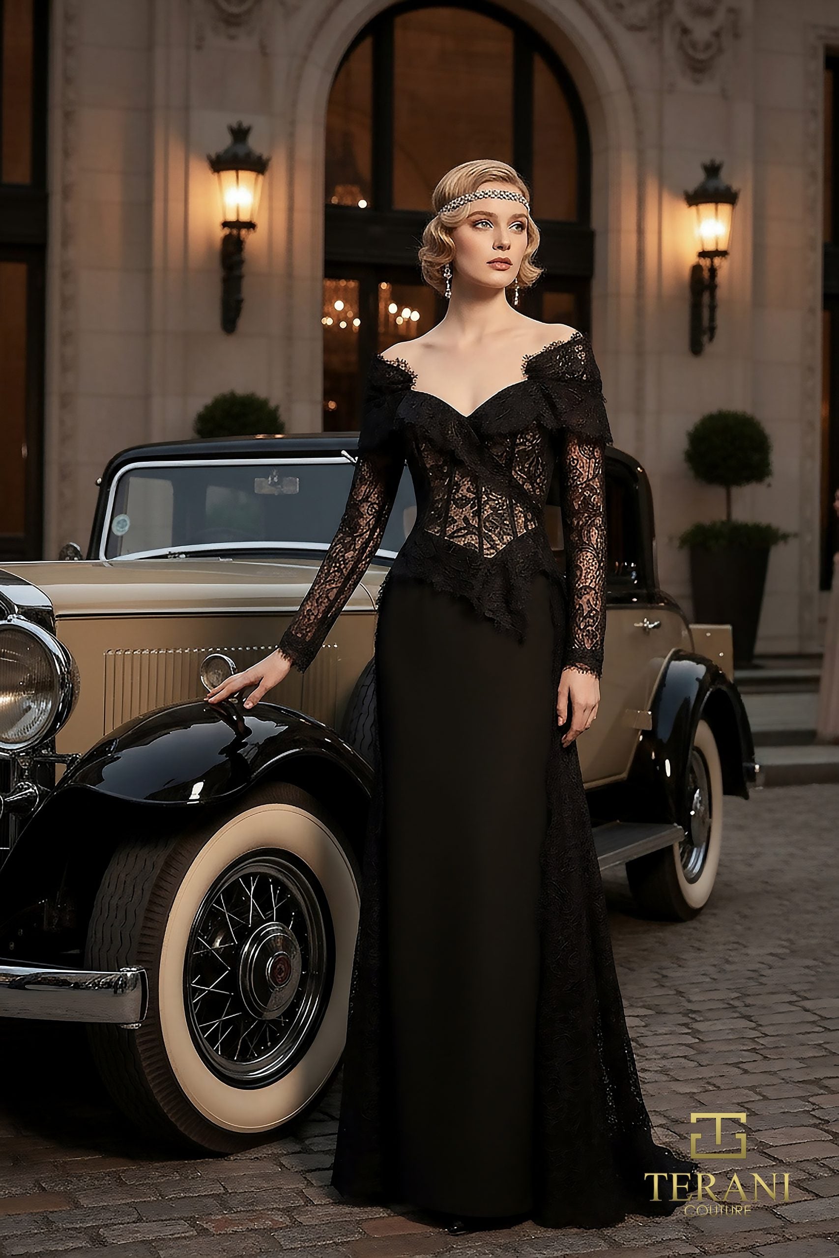 Mother of the Bride Dresses Long Sleeve Lace Formal Mother of the Bride Dress Black-Satin-261E6208-Lace