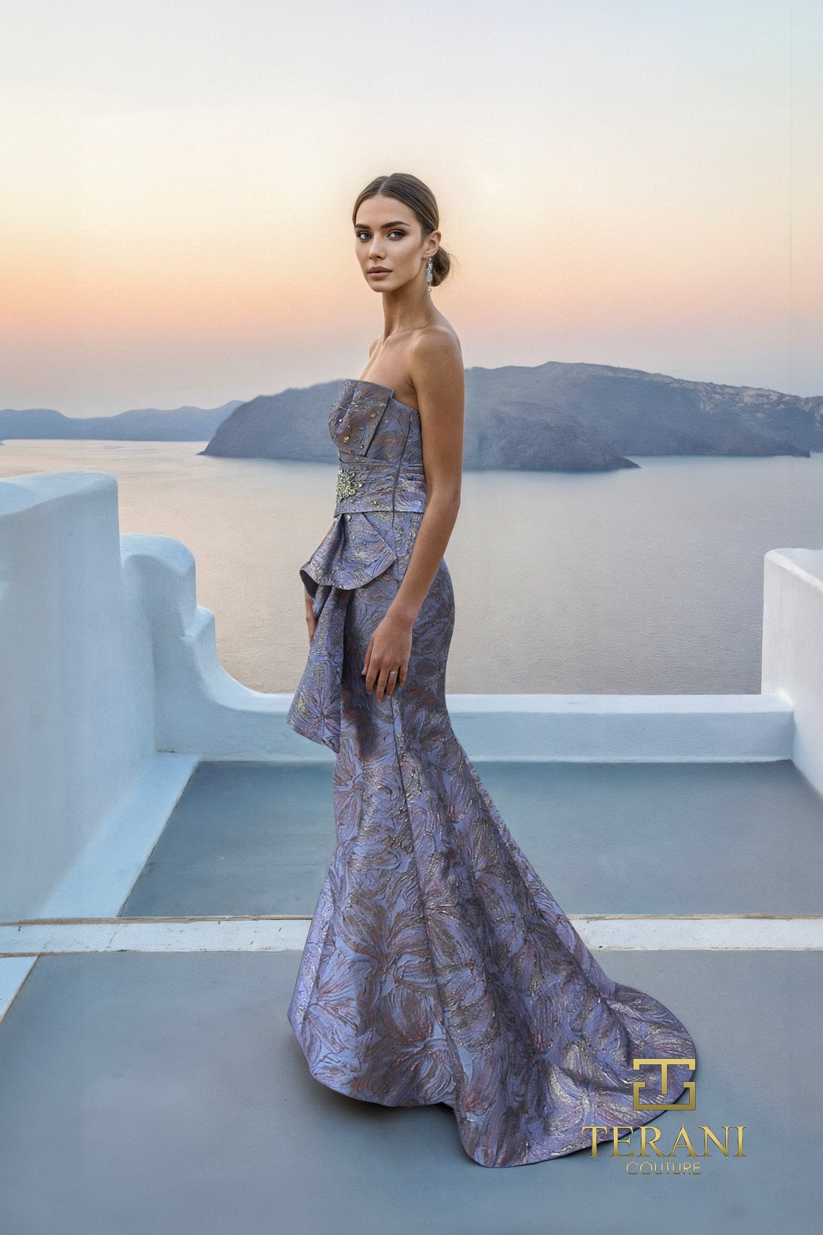 Prom Dresses Beaded Long Formal Ruffle Mermaid Prom Dress Blue Rose-Jacquard-261E6269-Beaded
