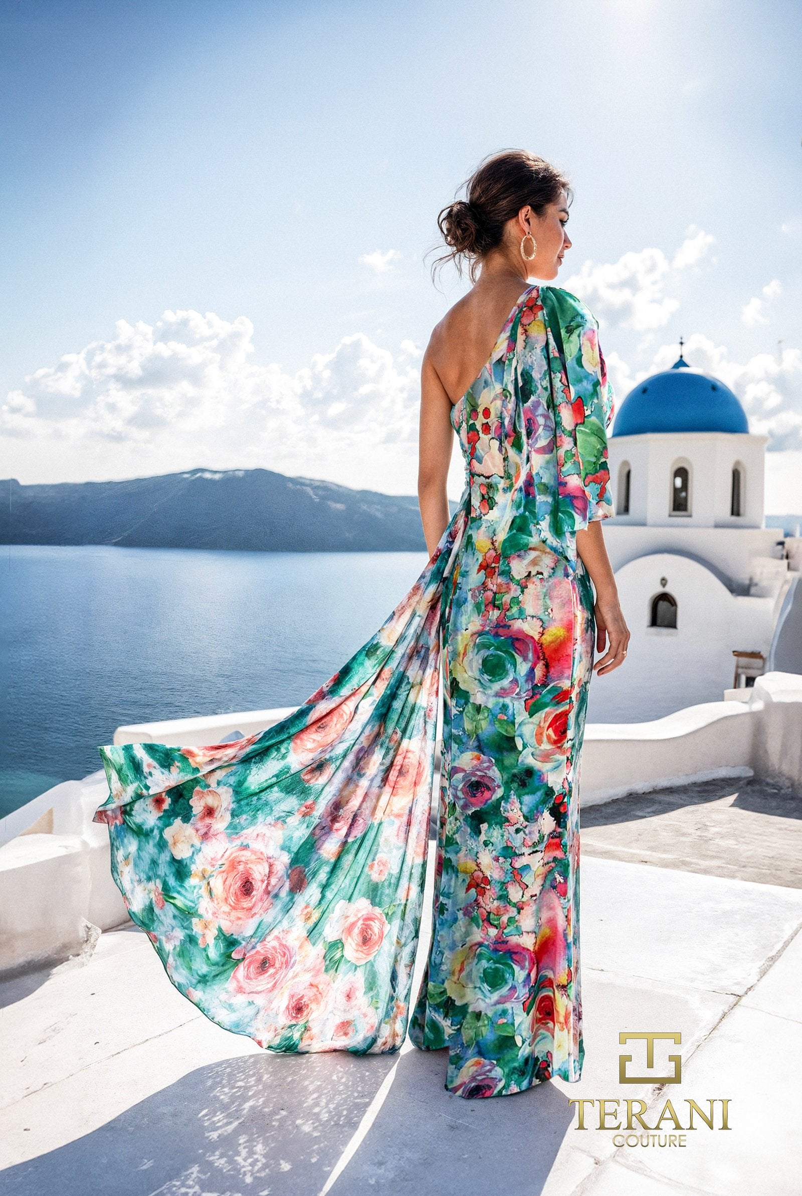 Formal Dresses Long Print Slit Formal Dress Green Multi-Chiffon-261E6646-Printed
