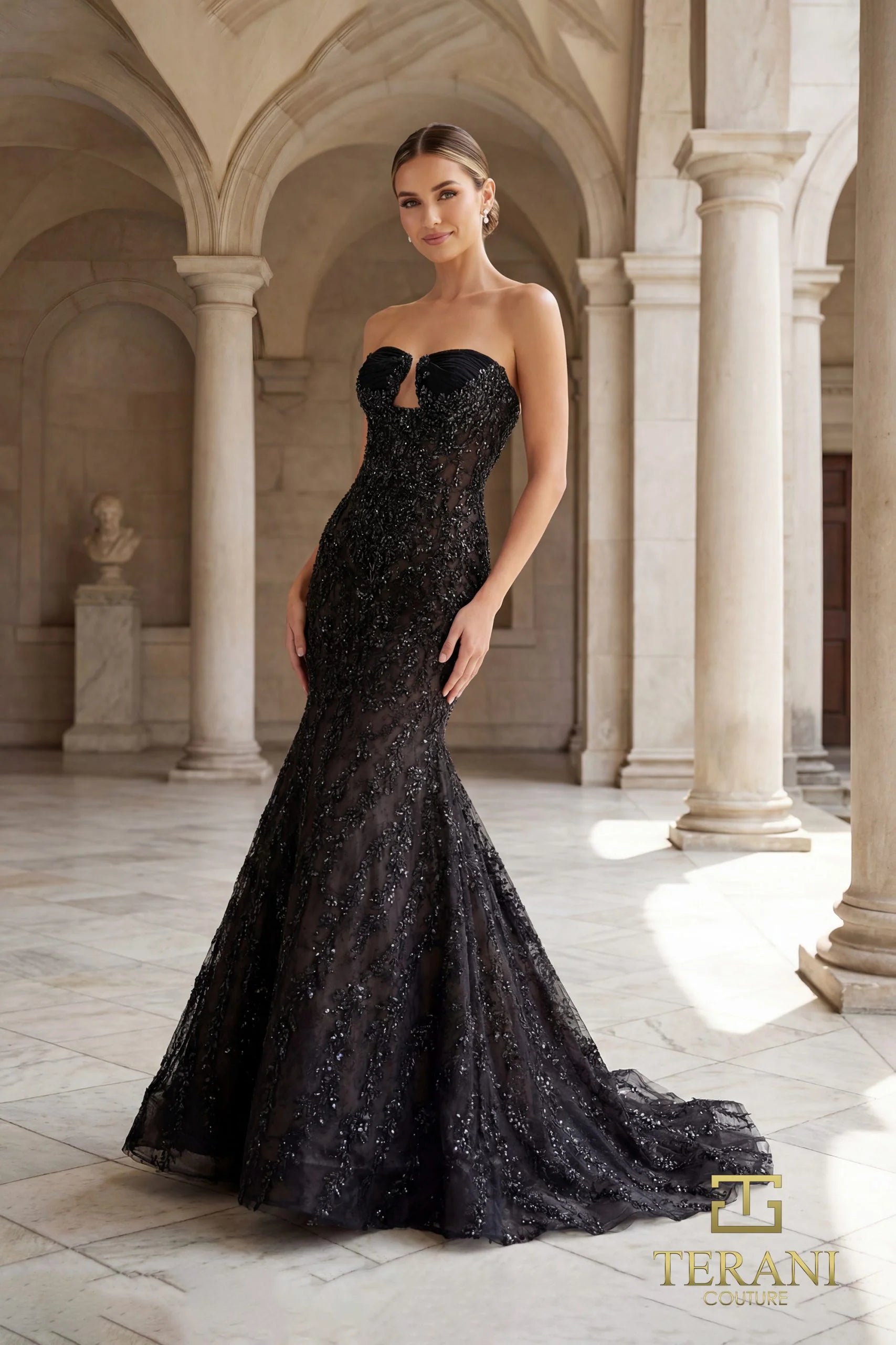 Prom Dresses Long Formal Beaded Mermaid Prom Dress Black-Tulle-261GL6001-Beaded