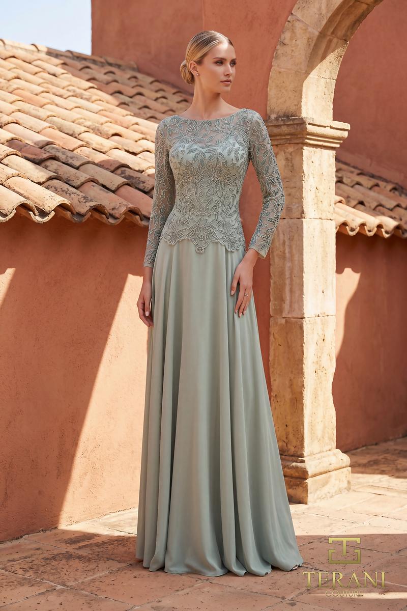 Mother of the Bride Dresses A Line Long Sleeve Formal Mother of the Bride Dress Sage