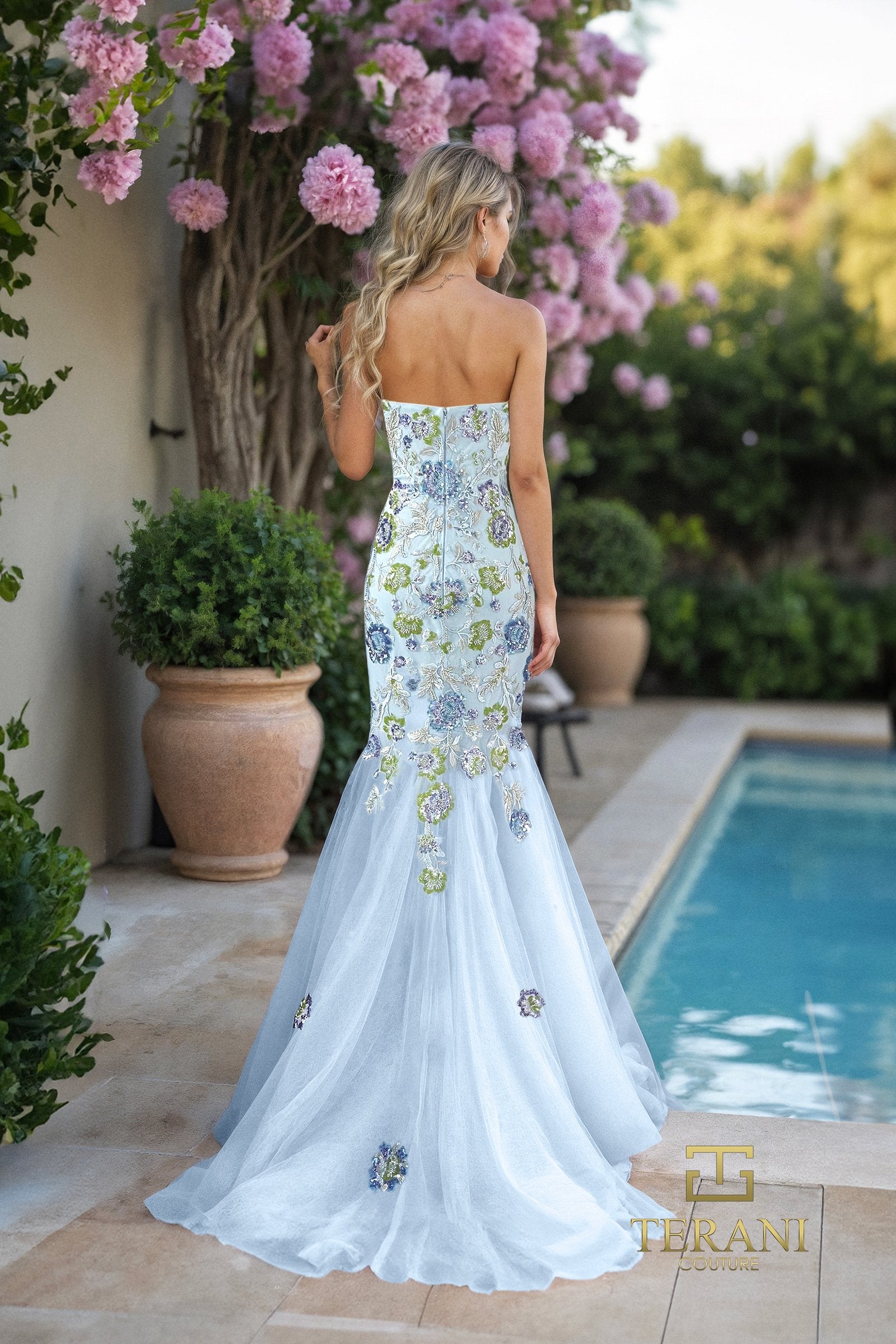 Prom Dresses Beaded Mermaid Long Formal Prom Dress Blue-Tulle-261P6193-Beaded