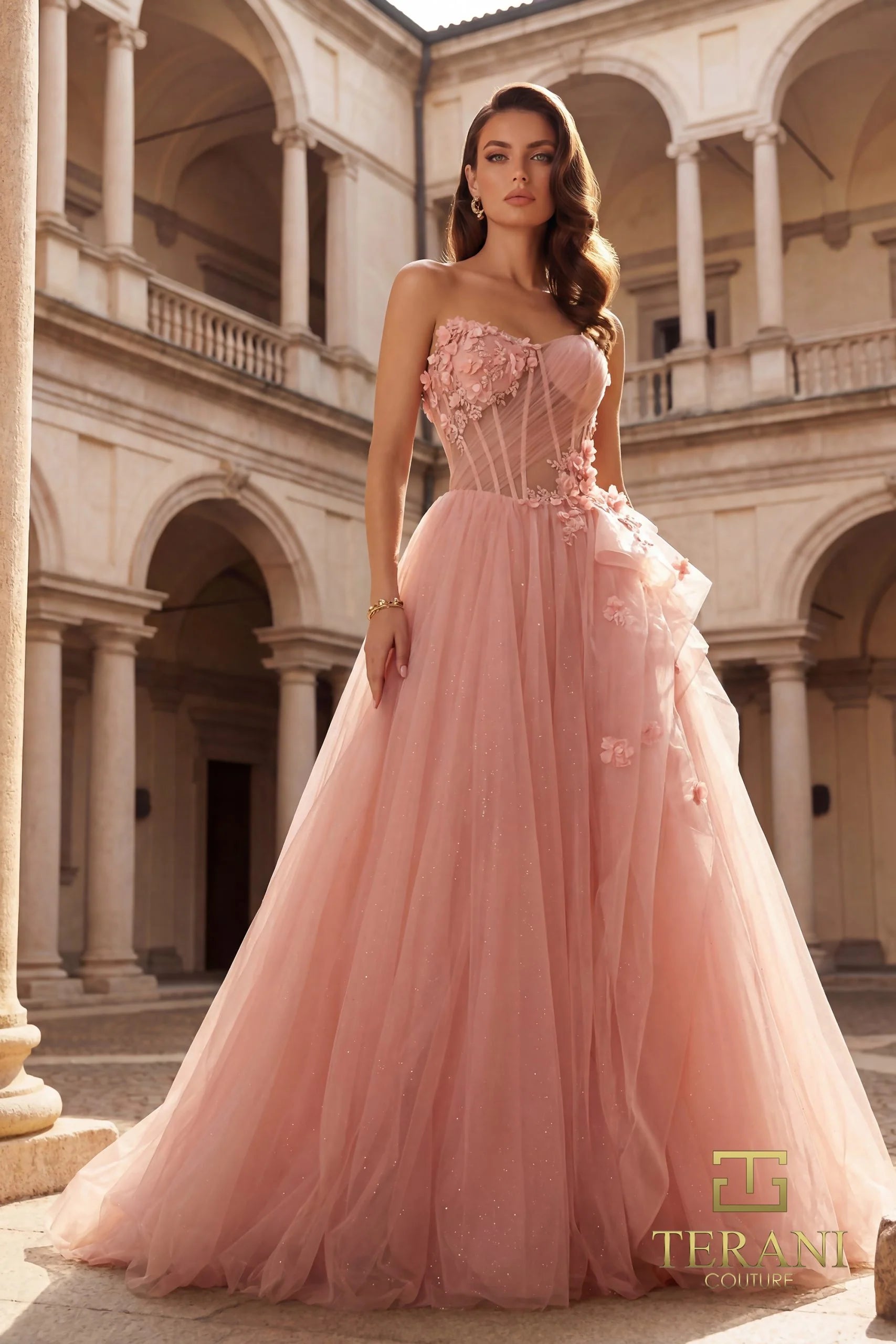 Prom Dresses Long Formal Ball Gown Prom Dress Blush-Tulle-261P6197-Beaded