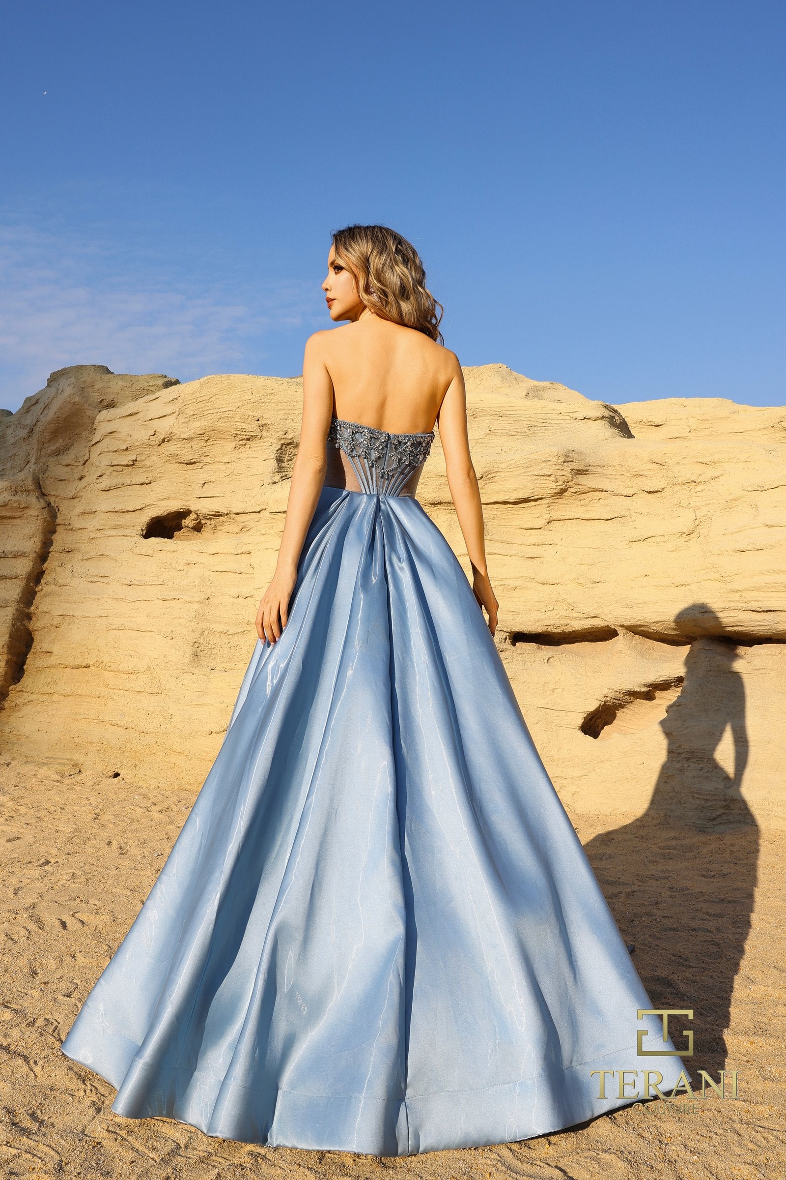 Prom Dresses Long Formal A Line Beaded Prom Dress Slate-Satin-261P6608-Beaded