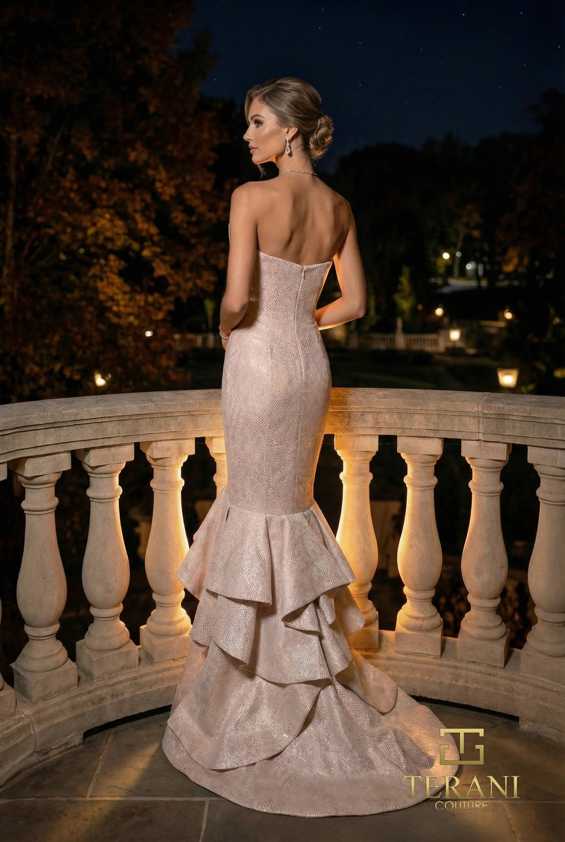 Strapless Straight Neck Floor-Length Mikado Evening Mermaid/Trumpet Terani Couture 262E7108
