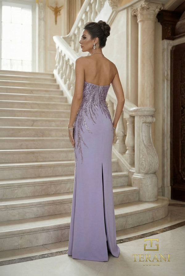 One-Shoulder Floor-Length Sequin Formal Sheath Terani 262E7354