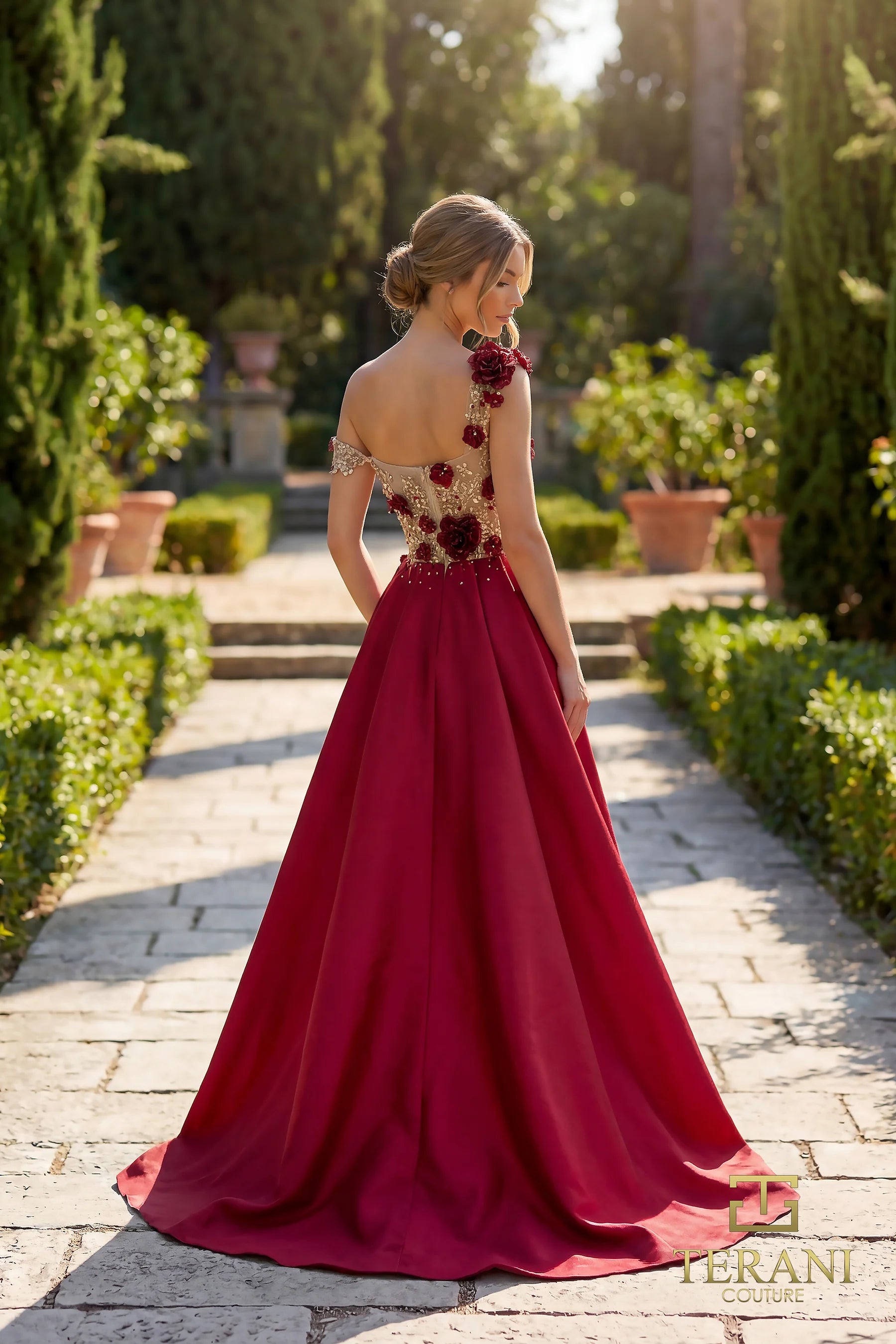 Off-the-Shoulder Floor-Length Satin Formal Mermaid Terani Couture 262E7097