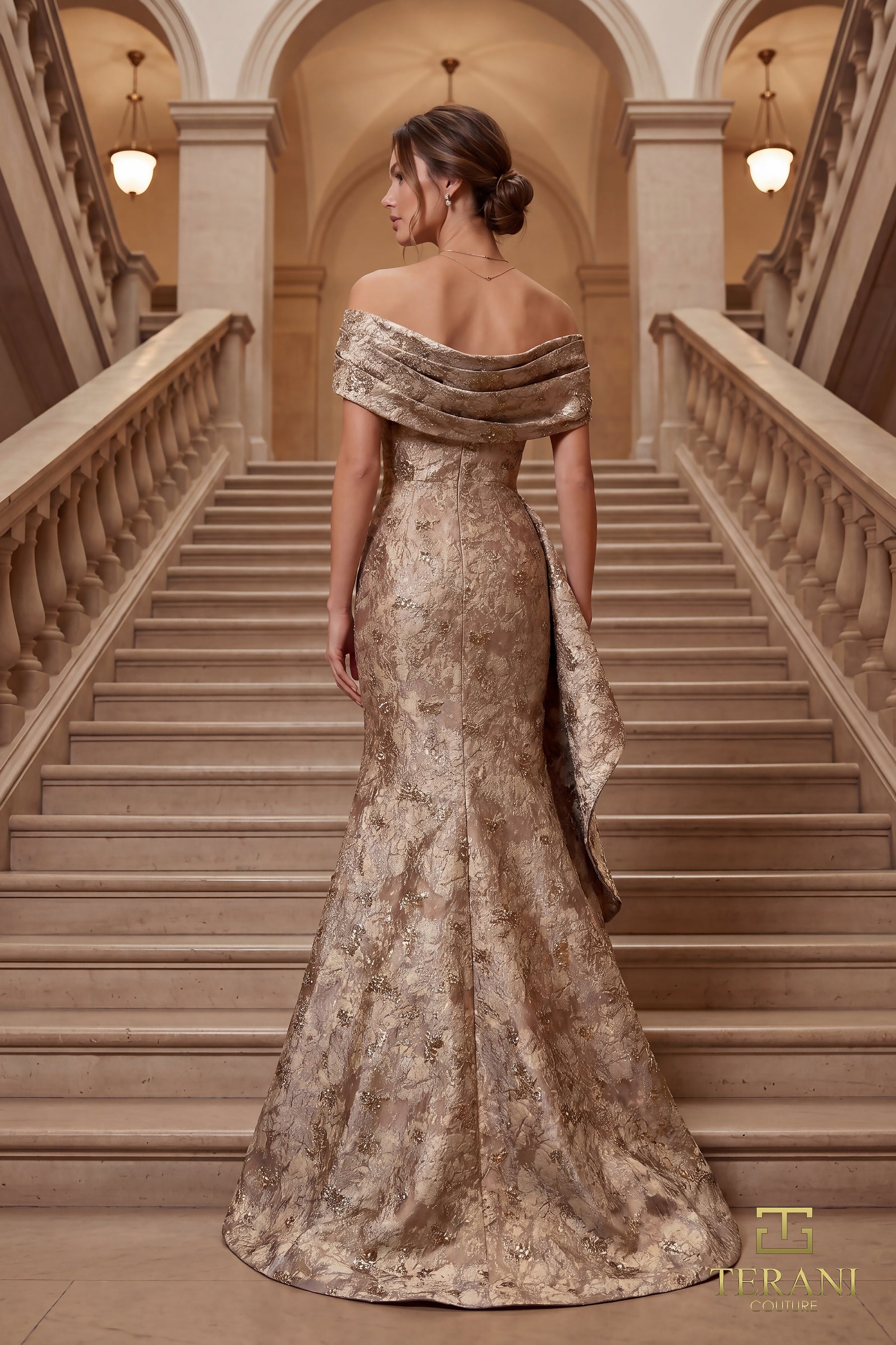 Off-the-Shoulder Floor-Length Lace Formal Mermaid/Trumpet Terani Couture 262M7298