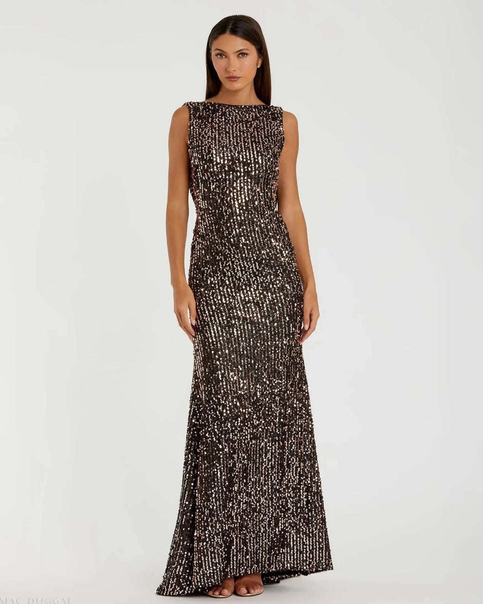 Bateau Floor-Length Sequin Formal Sheath Mac Duggal 9926331P