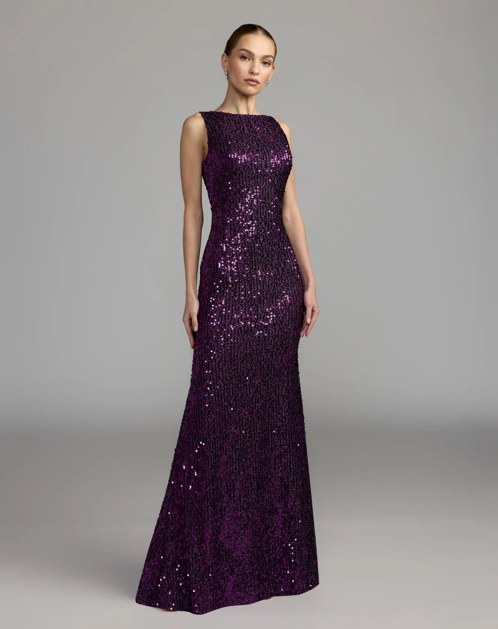 Bateau Floor-Length Sequin Formal Sheath Mac Duggal 9926331P