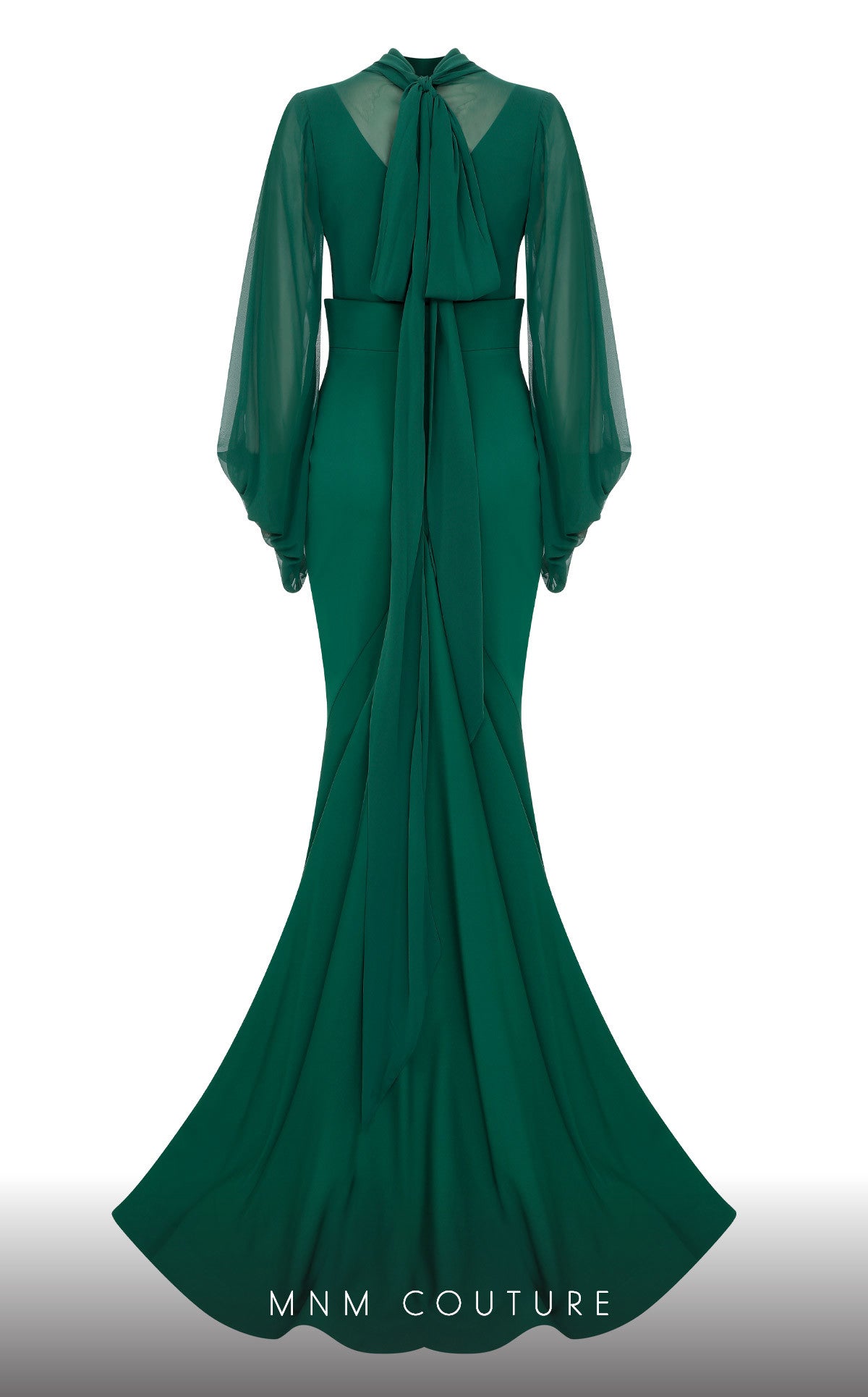 Illusion Floor-Length Chiffon Formal Mermaid MNM Couture 2637A