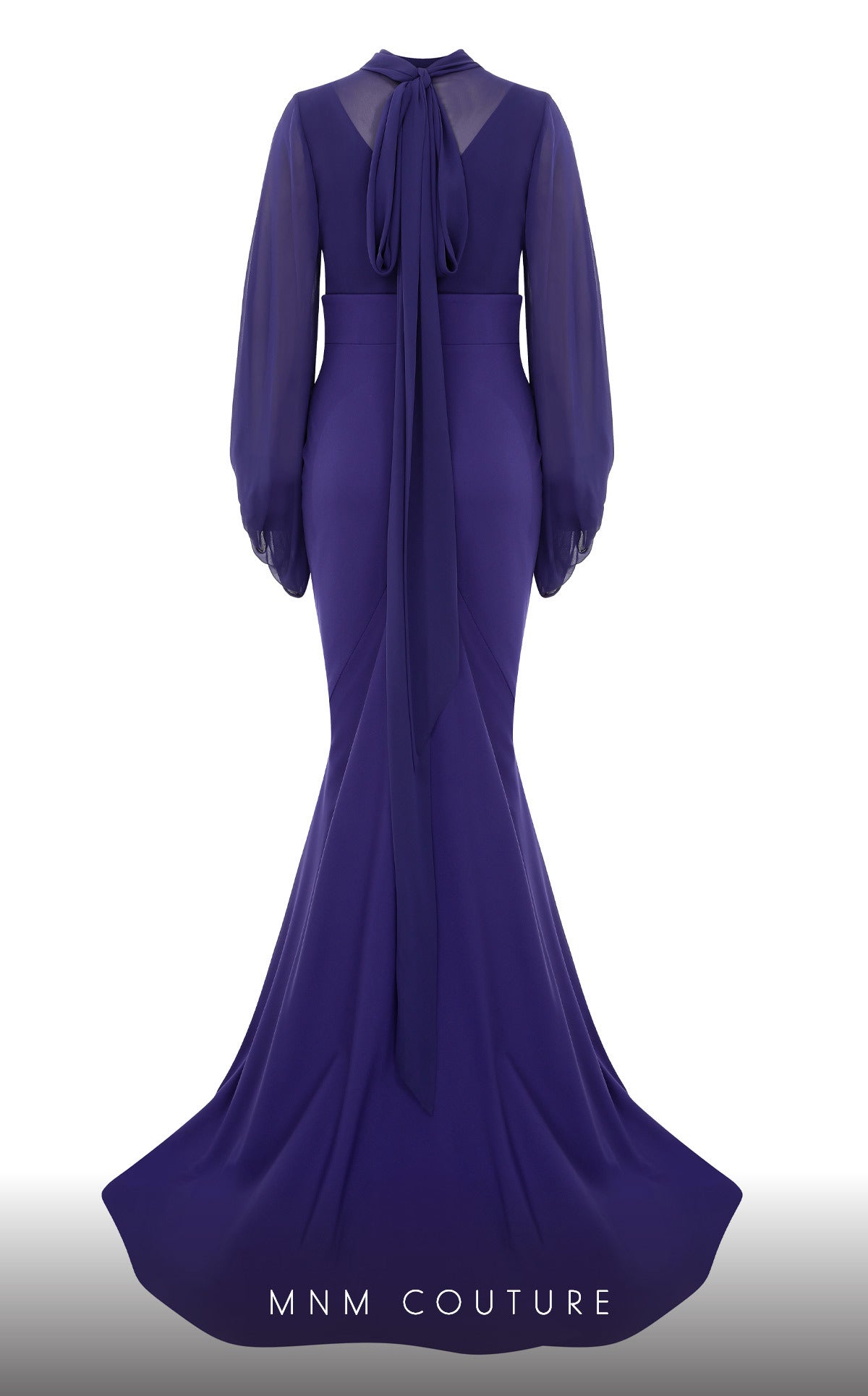 Illusion Floor-Length Chiffon Formal Mermaid MNM Couture 2637A