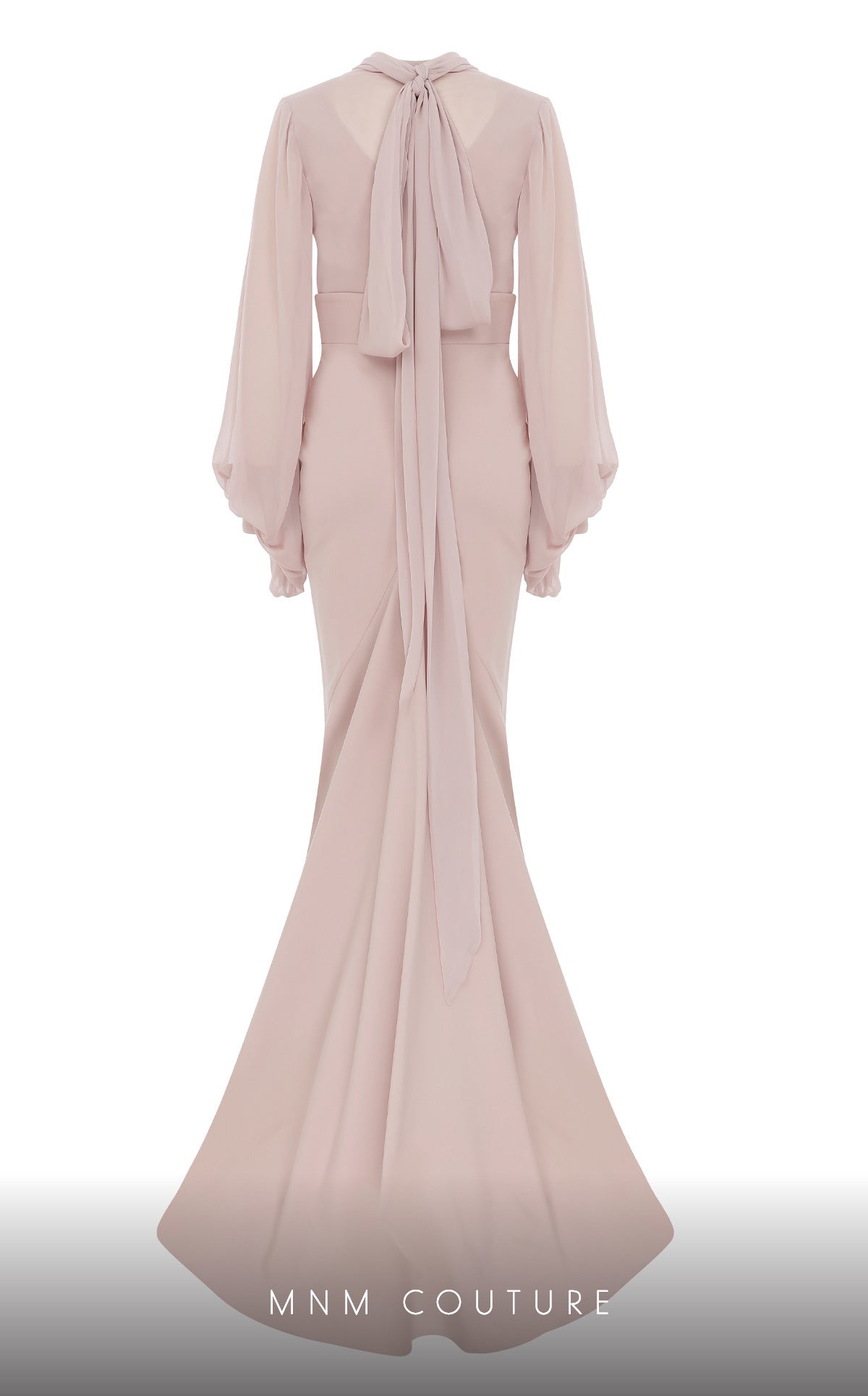 Illusion Floor-Length Chiffon Formal Mermaid MNM Couture 2637A