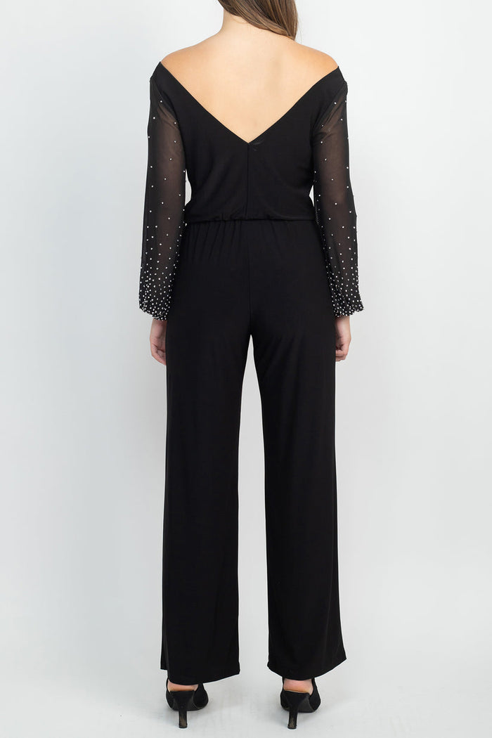 Jumpsuit Long Formal Blouson Jersey Jumpsuit BLACK