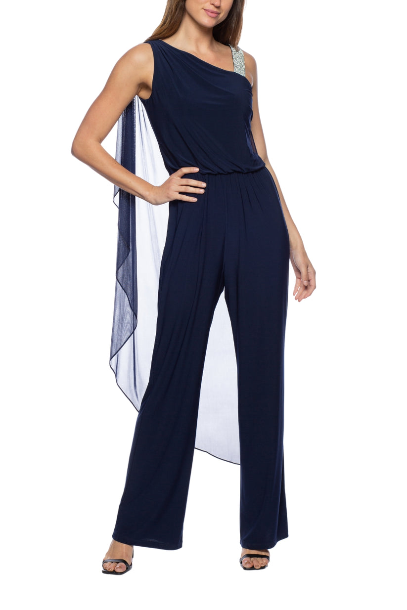 Jumpsuit Long Formal Cape Jumpsuit NAVY