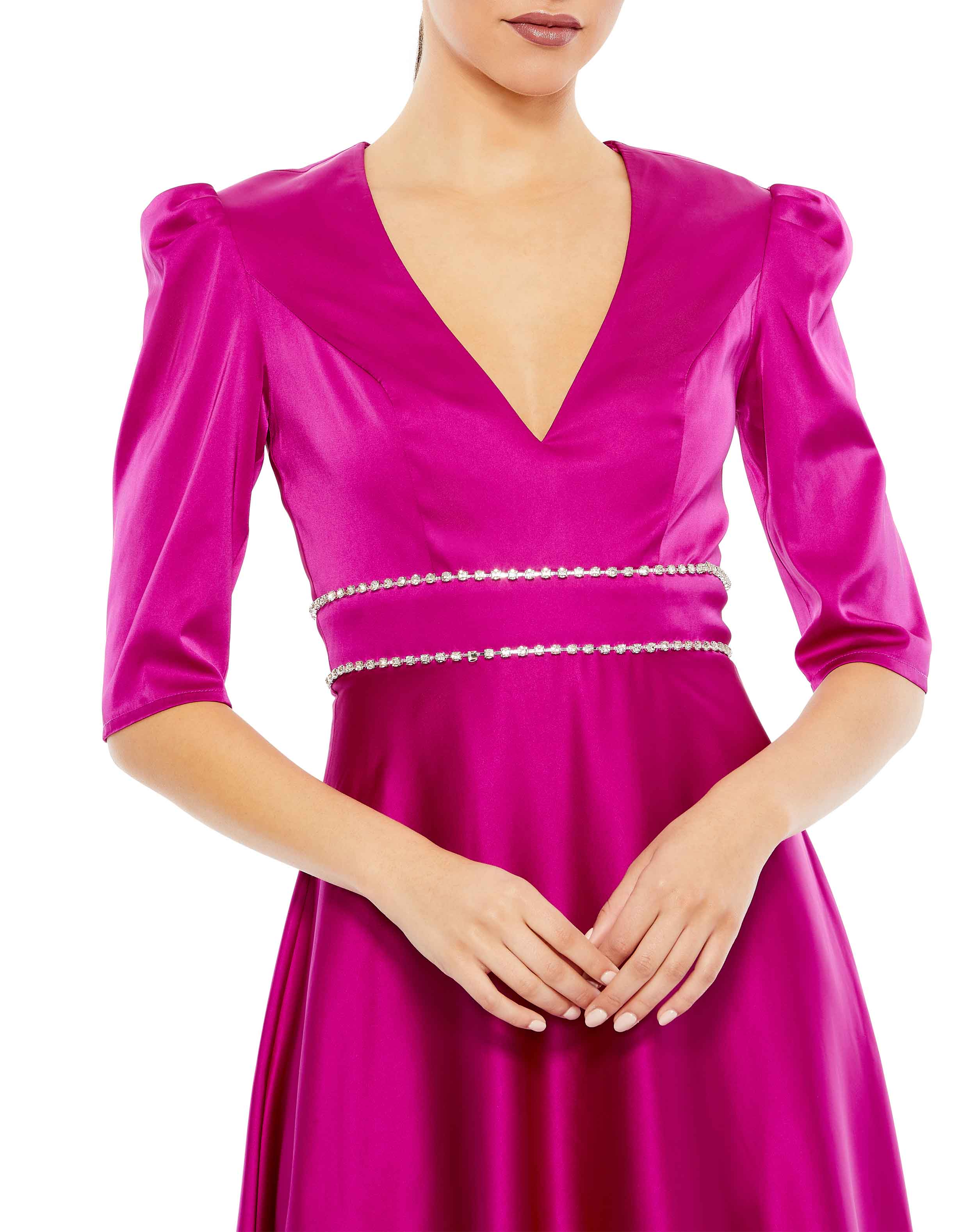 Cocktail Dresses Flowy A Line Cocktail Midi Dress Fuchsia