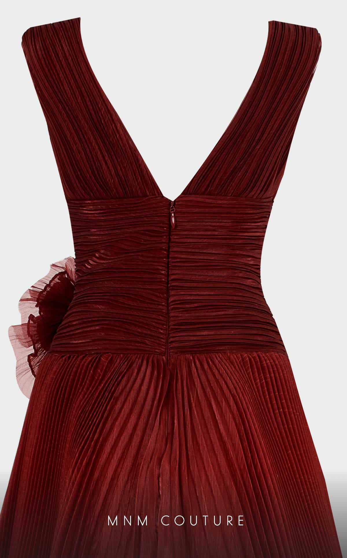 V-Neck Floor-Length Chiffon Evening A-Line MNM Couture 2708