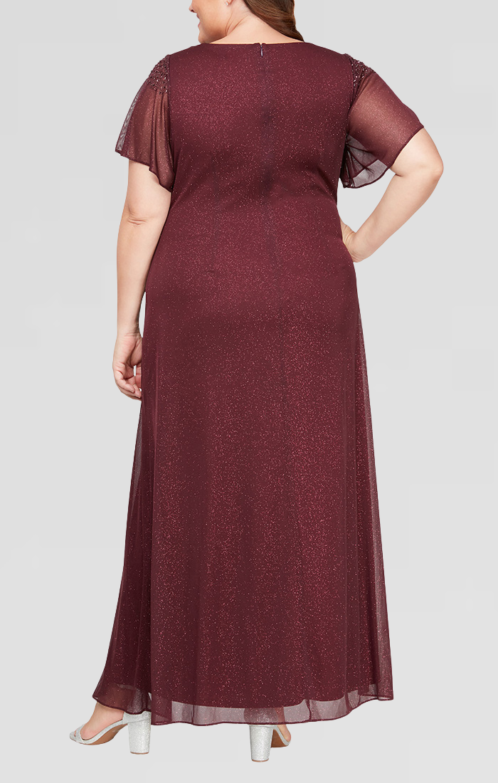 Plus Size Dresses Long Plus Size Formal Glitter Evening Dress FIG