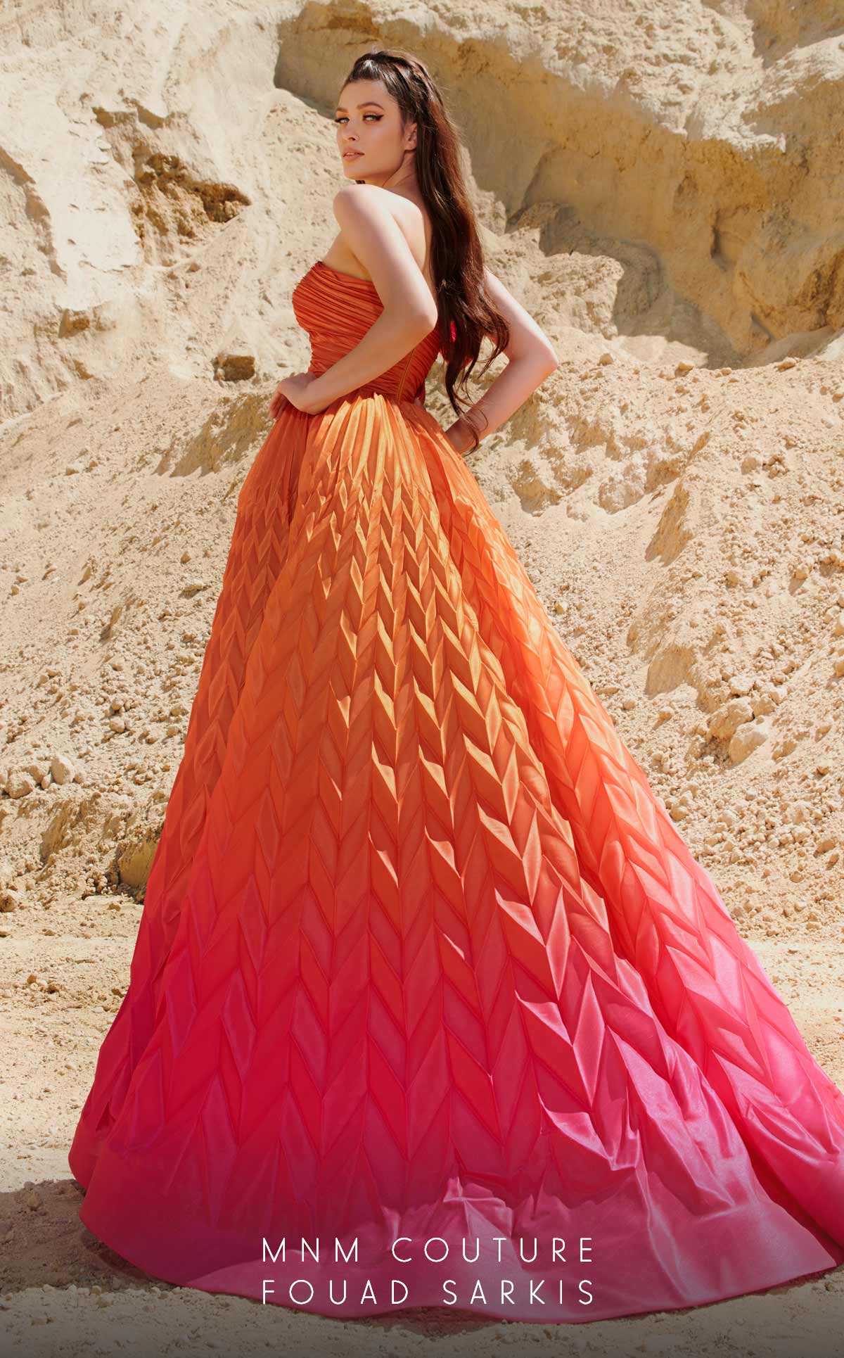 Strapless Curved Neck Floor-Length Satin Formal Ball Gown MNM Couture 2746