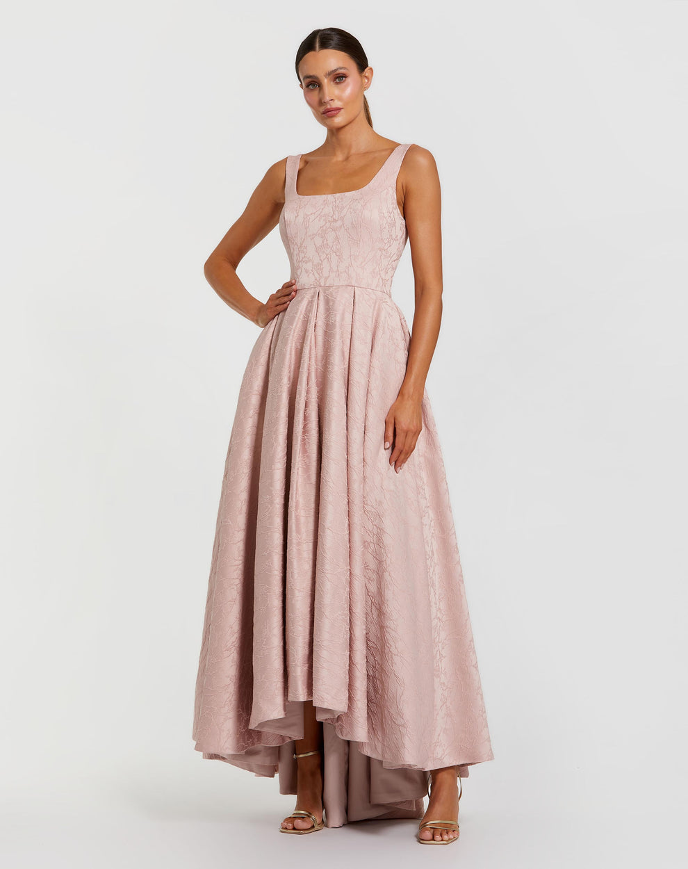 Cocktail Dresses High Low Floral Evening Cocktail Dress Mac Duggal 27643 Blush