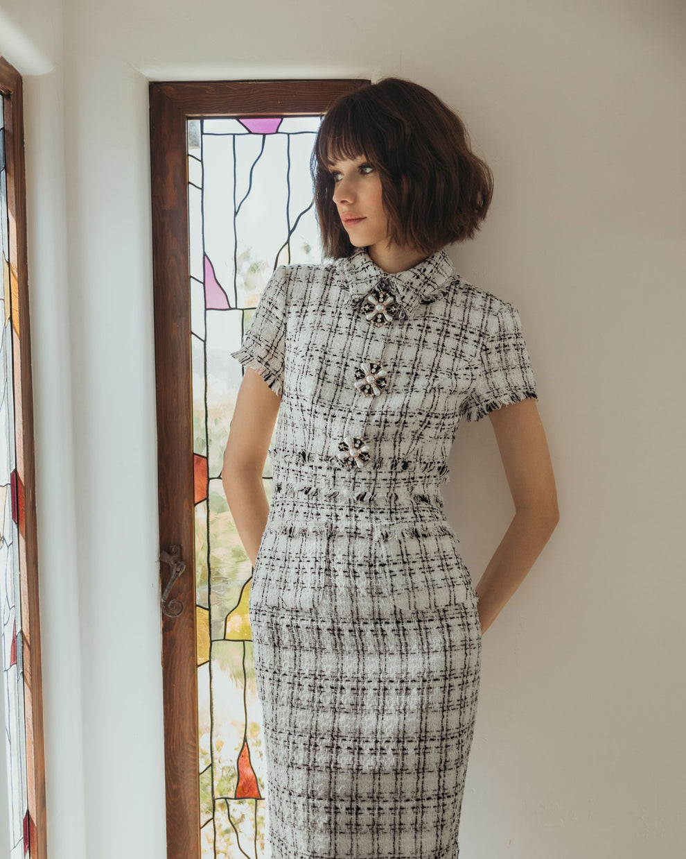 Cocktail Dress Short Fitted Cocktail Dress Ivory