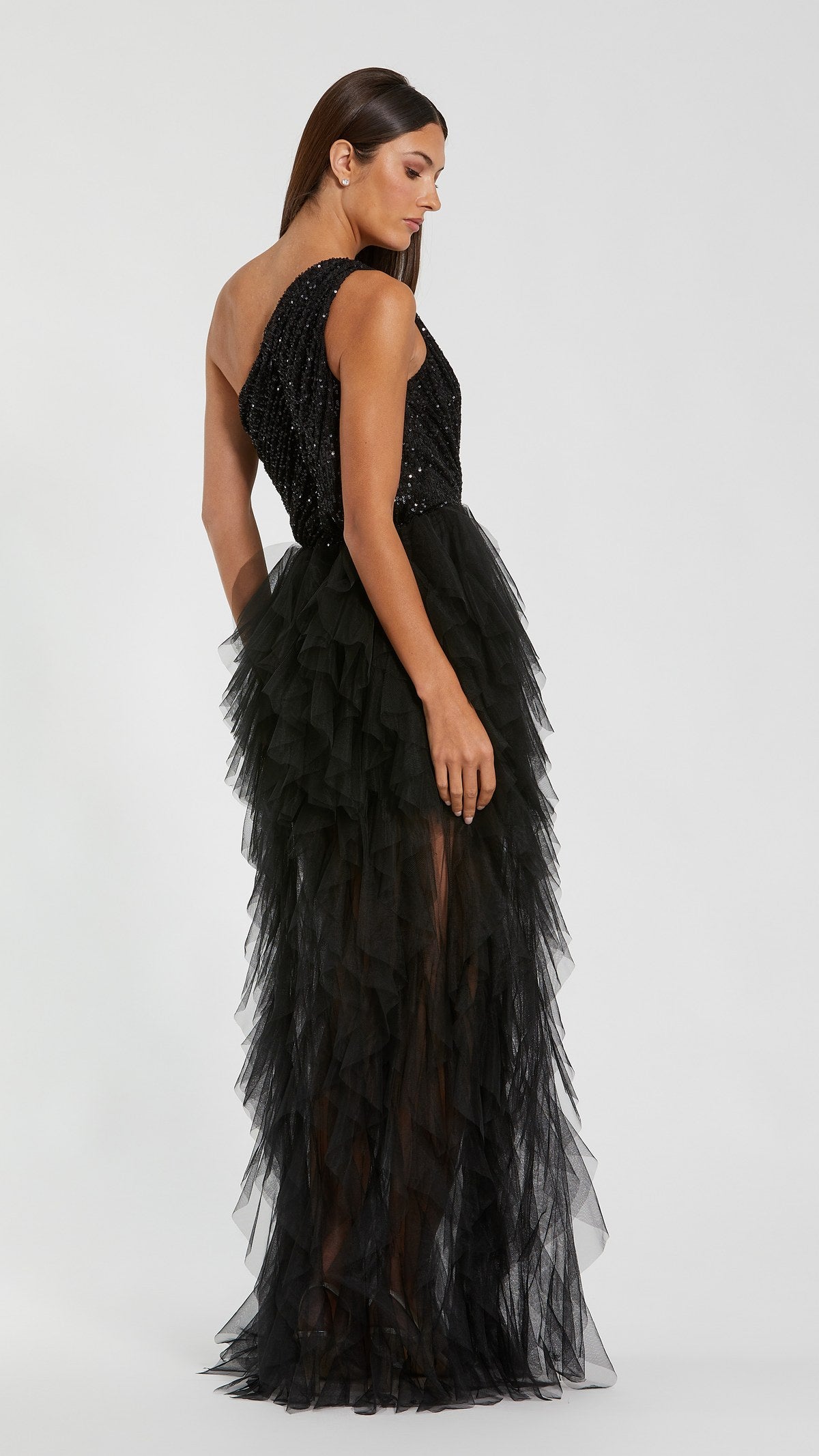 Mac Duggal style 27666 in Black, back view