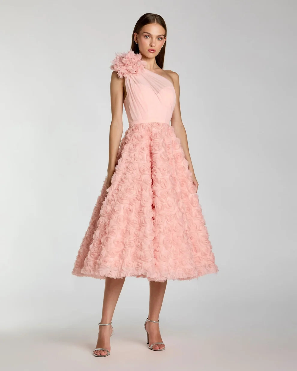 Cocktail Dresses A Line 3D Floral Applique Cocktail Dresses Blush