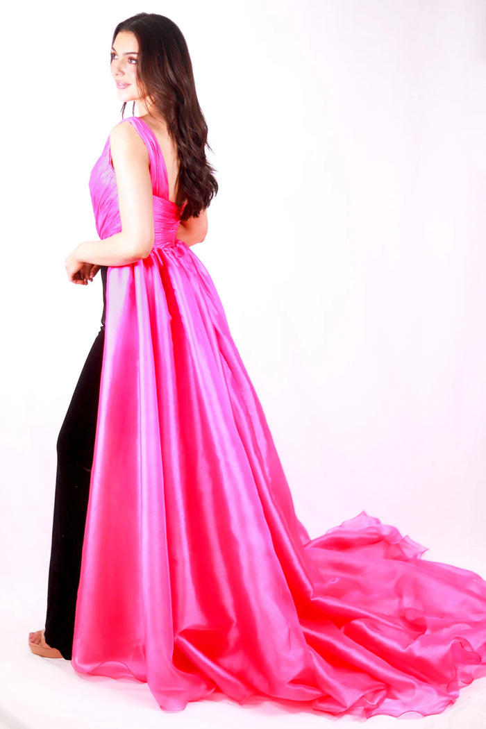 Jumpsuit Long Formal Overskirt Jumpsuit Neon Pink/Black