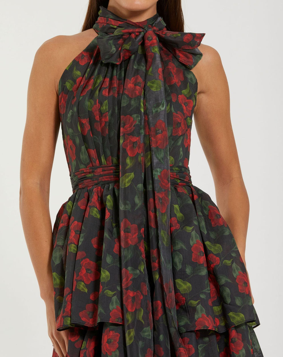 Cocktail Dresses Floral Short Ruffle A Line Cocktail Dress Black Multi