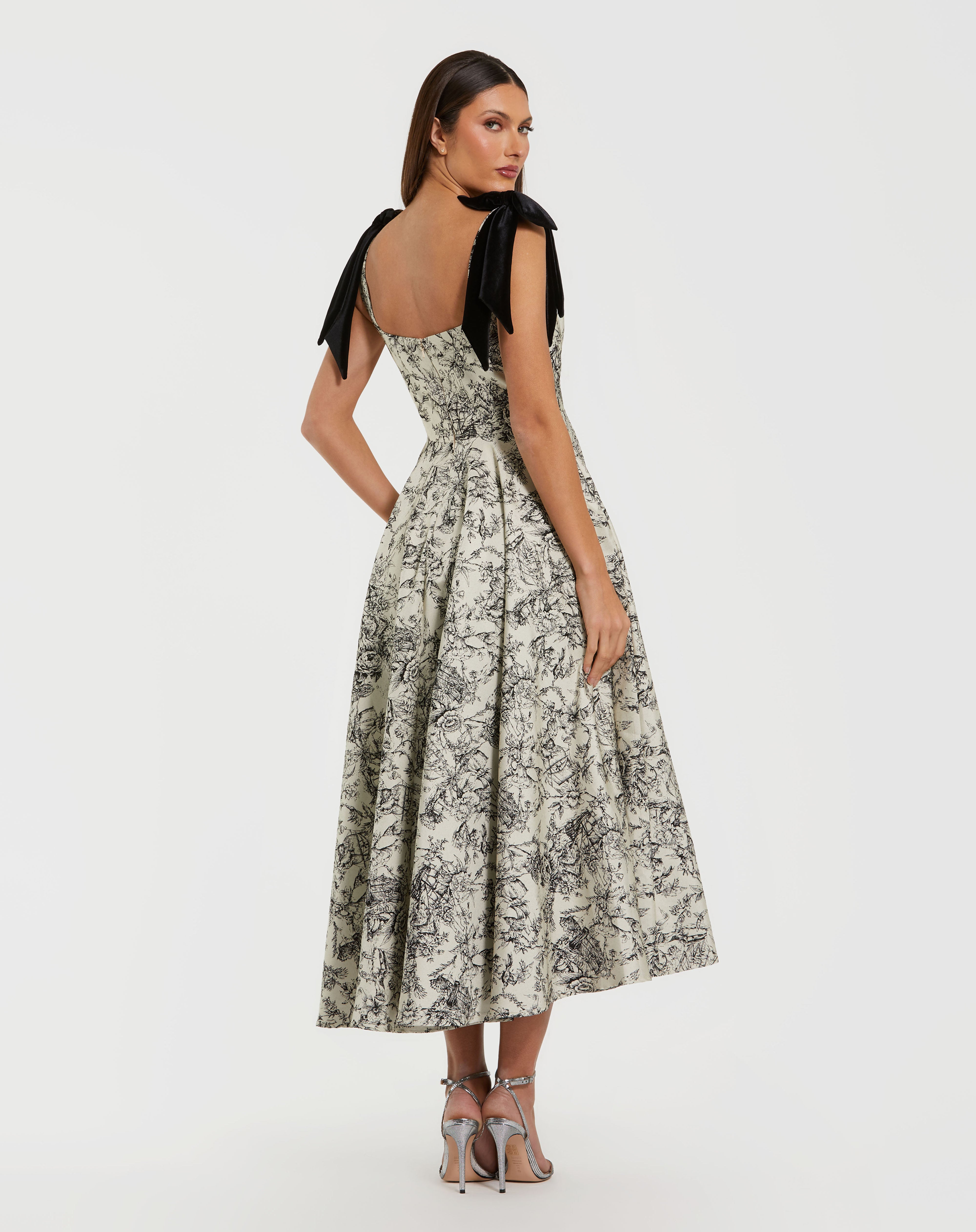 Cocktail Dresses Short Velvet Tea Length A Line Cocktail Dress Mac Duggal 27749 Black Multi