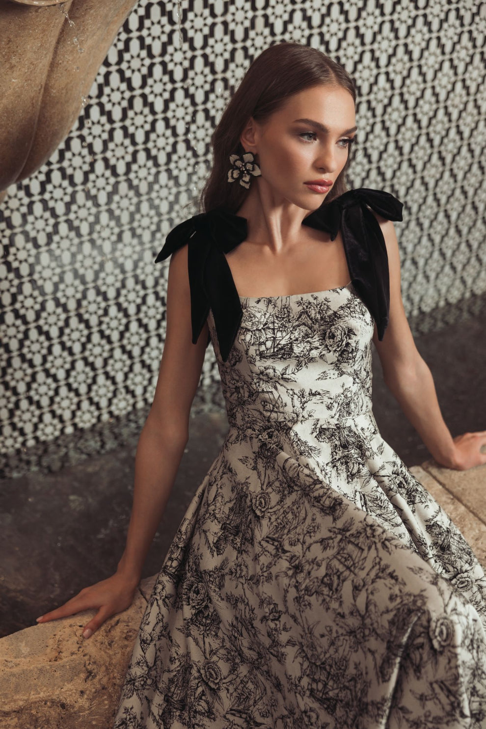 Cocktail Dresses Short Velvet Tea Length A Line Cocktail Dress Mac Duggal 27749 Black Multi