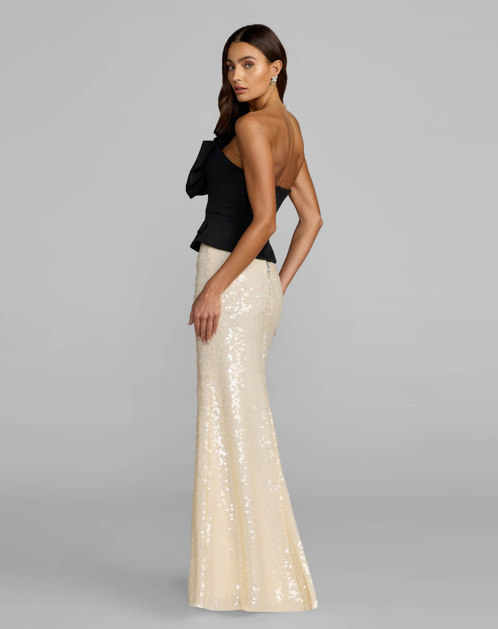 Strapless Curved Neck Floor-Length Sequin Formal Mermaid Mac Duggal 27793