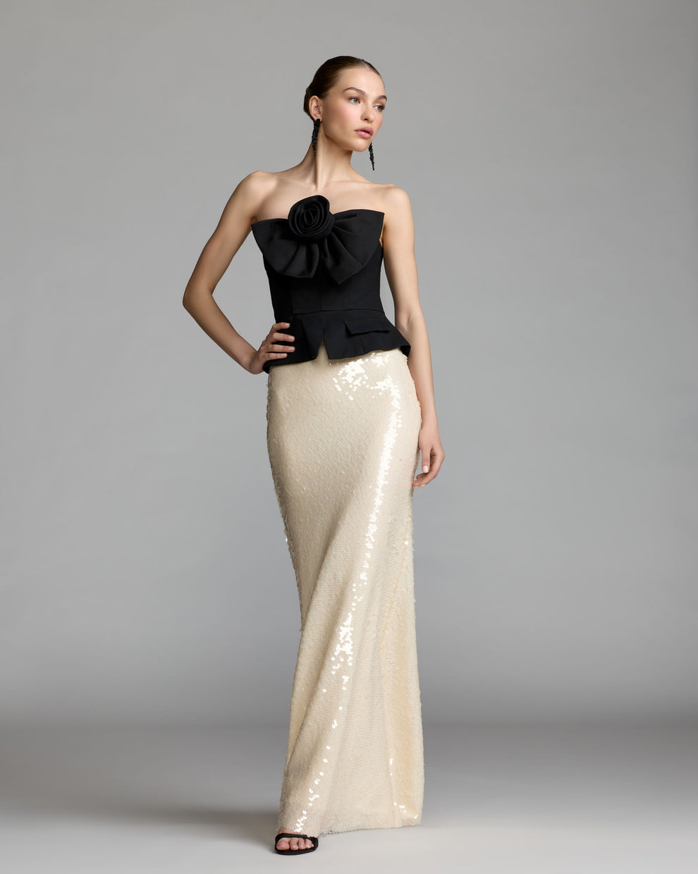 Strapless Curved Neck Floor-Length Sequin Formal Mermaid Mac Duggal 27793
