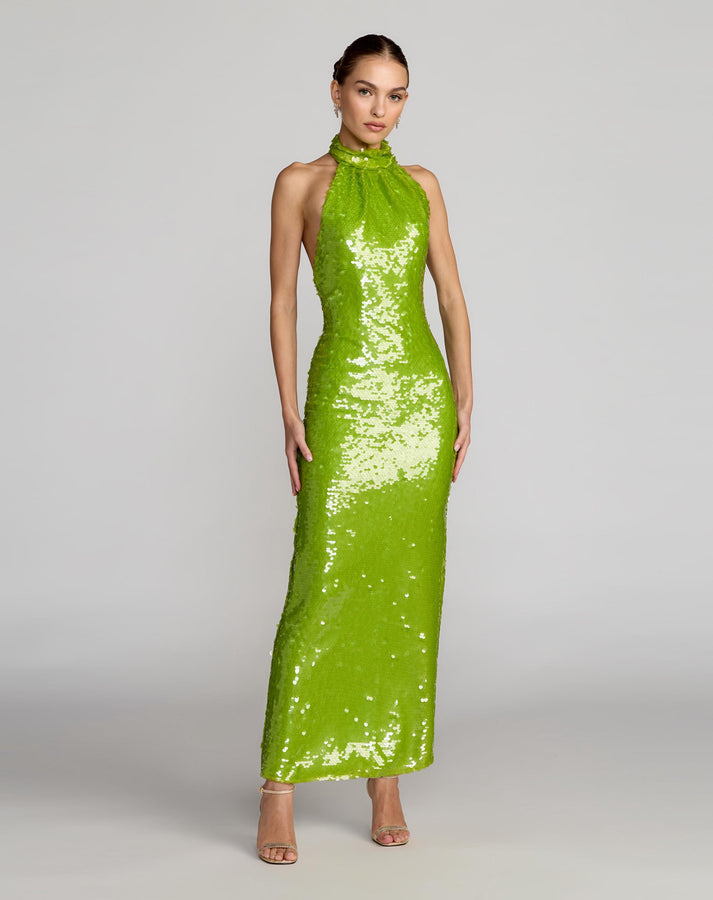 Prom Dresses Fitted Long Formal Sequin Prom Dress Mac Duggal 27794 Apple Green