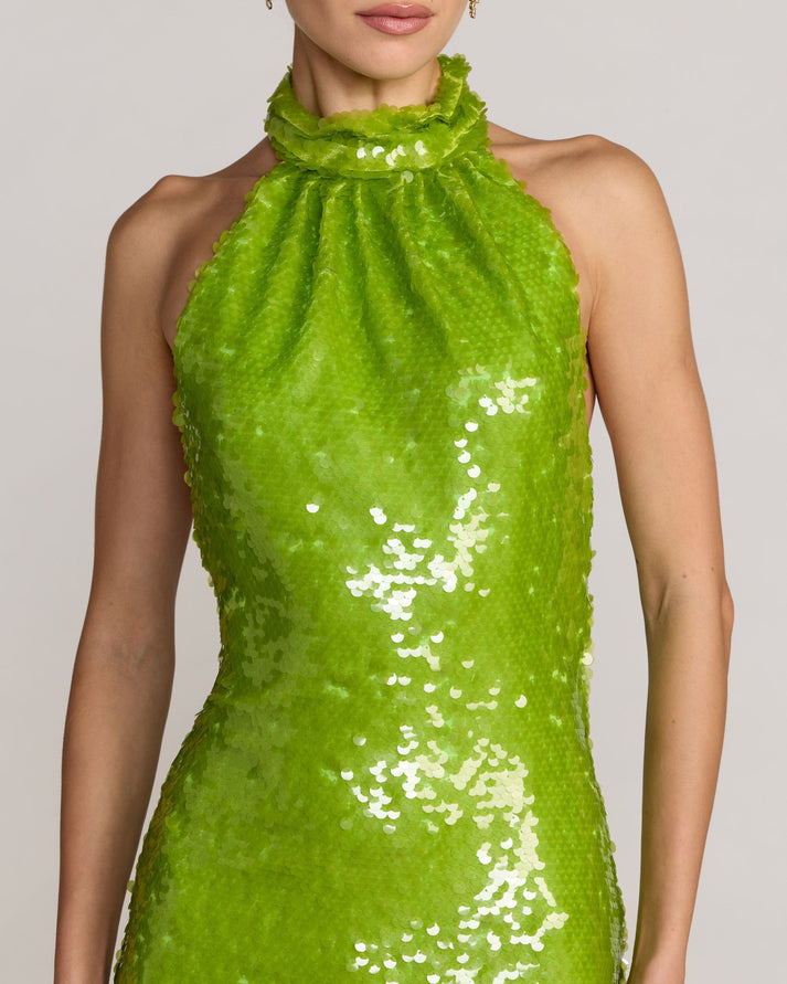 Prom Dresses Fitted Long Formal Sequin Prom Dress Mac Duggal 27794 Apple Green