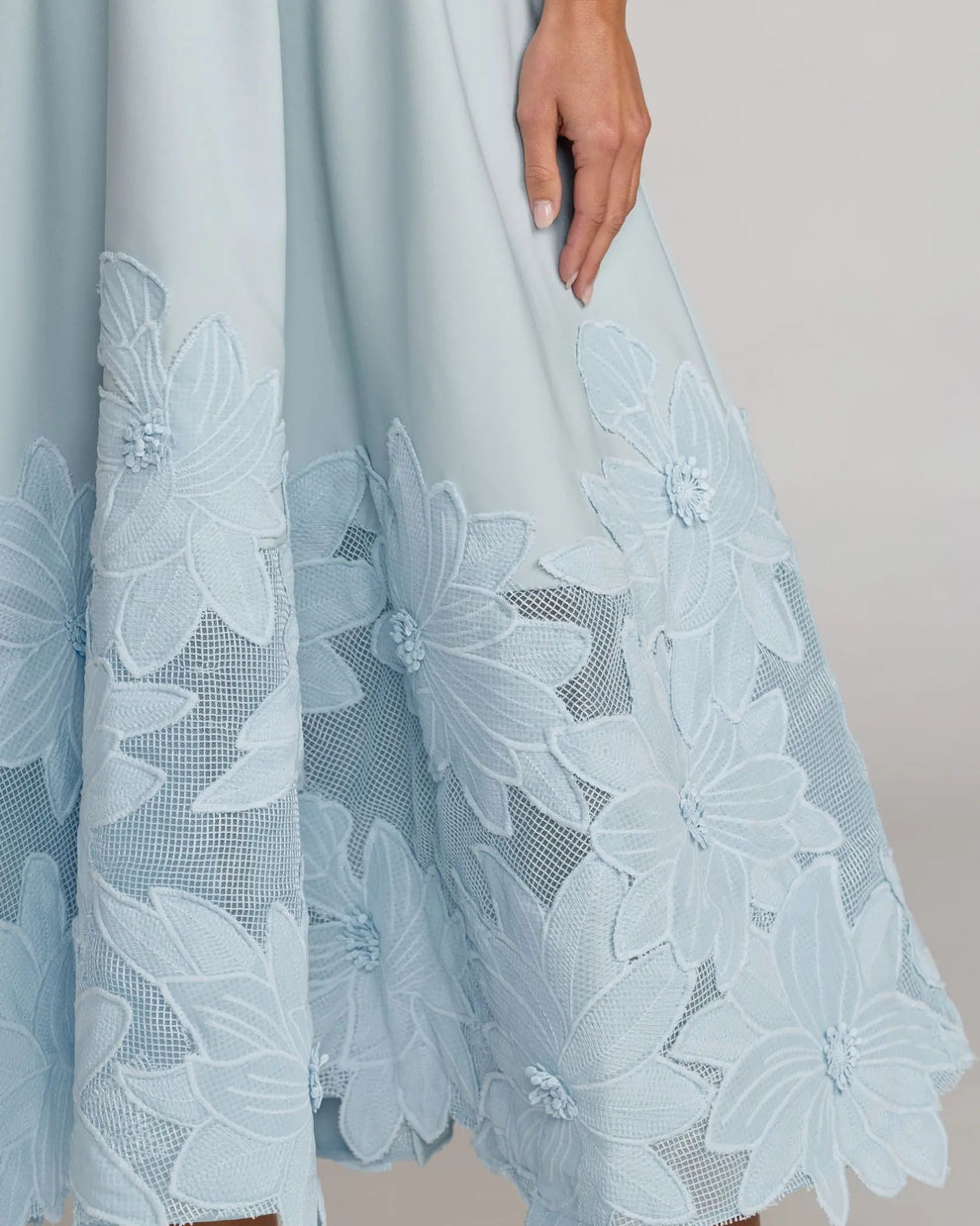 Strapless Tea-Length Crepe Formal A-Line Gown Mac Duggal 27806